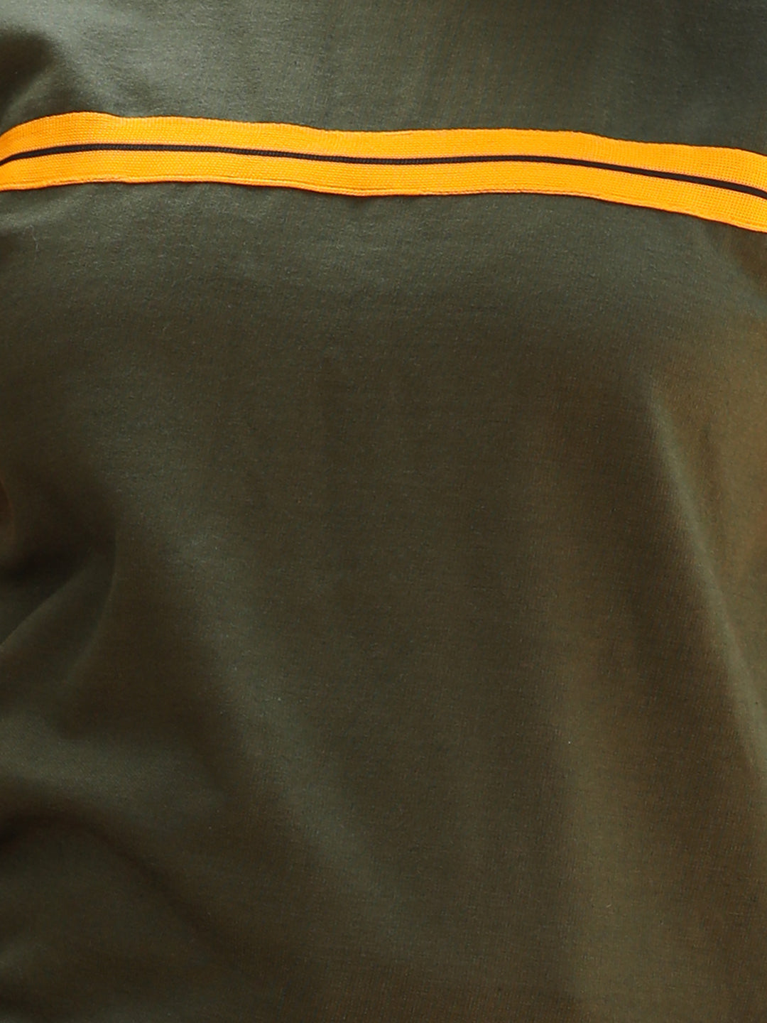 Cutiekins Solid Round Neck Lace insert Sweatshirt -Mehndi Green & Orange