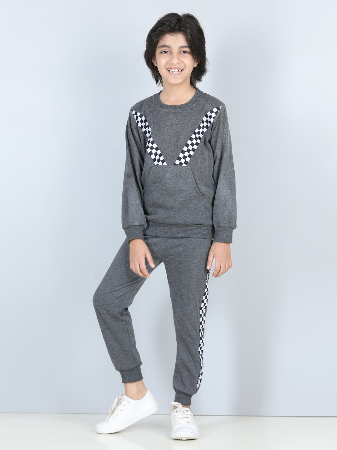 Cutiekins Lace insert Sweatshirt & Jogger Clothing Set -Grey