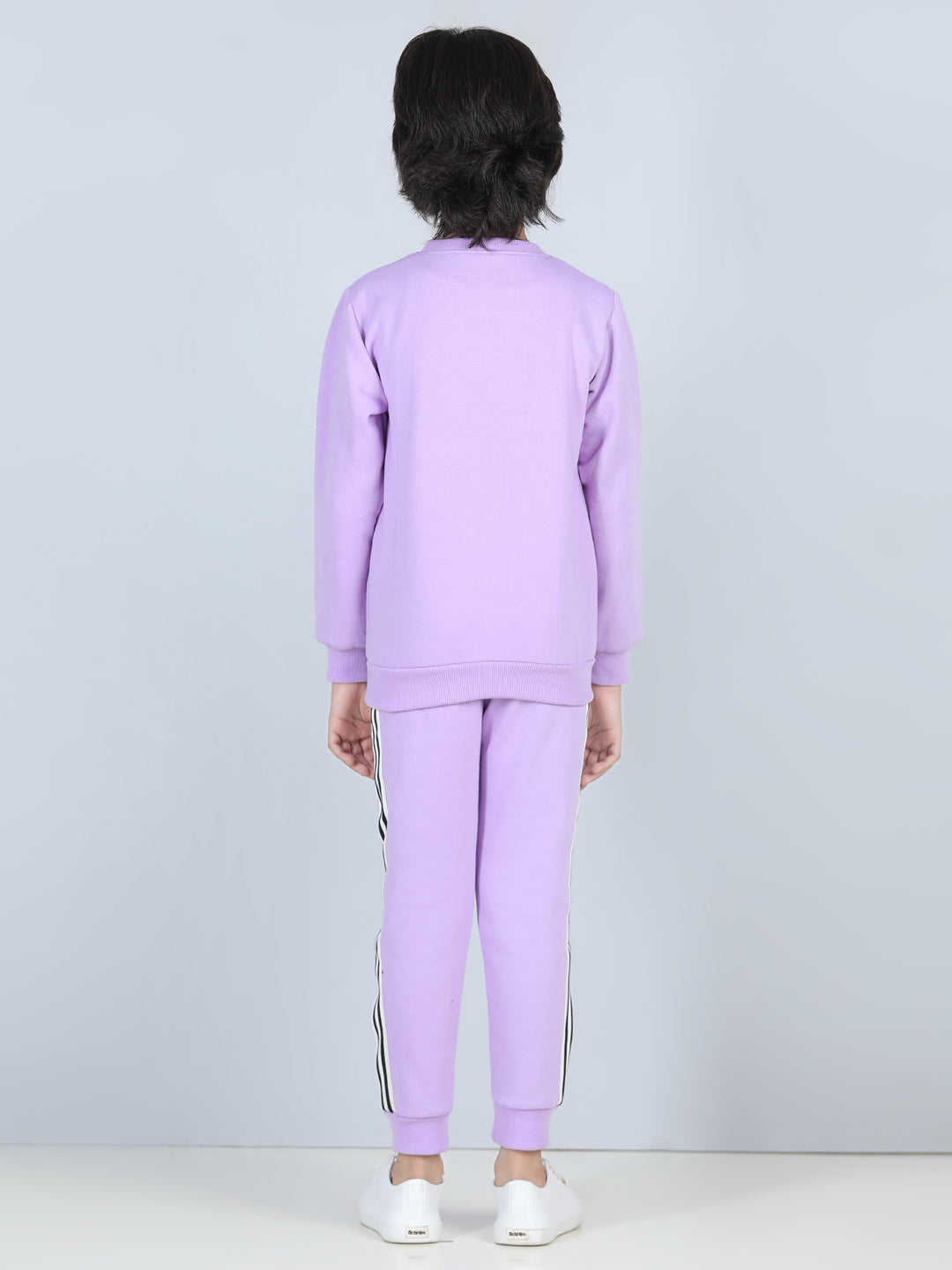 Cutiekins Lace insert Sweatshirt & Jogger Clothing Set -Puple