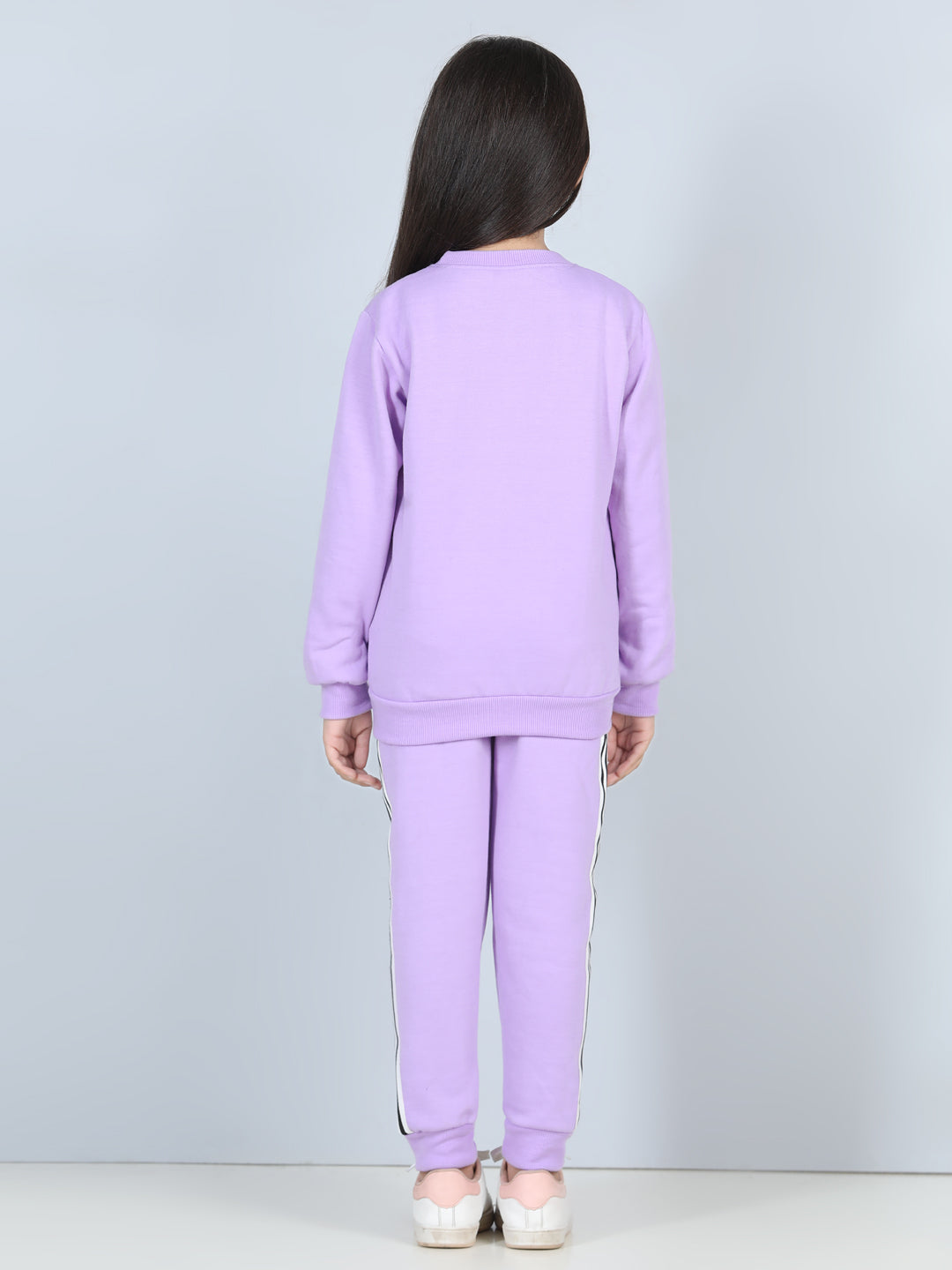 Cutiekins Lace insert Sweatshirt & Jogger Clothing Set -Puple