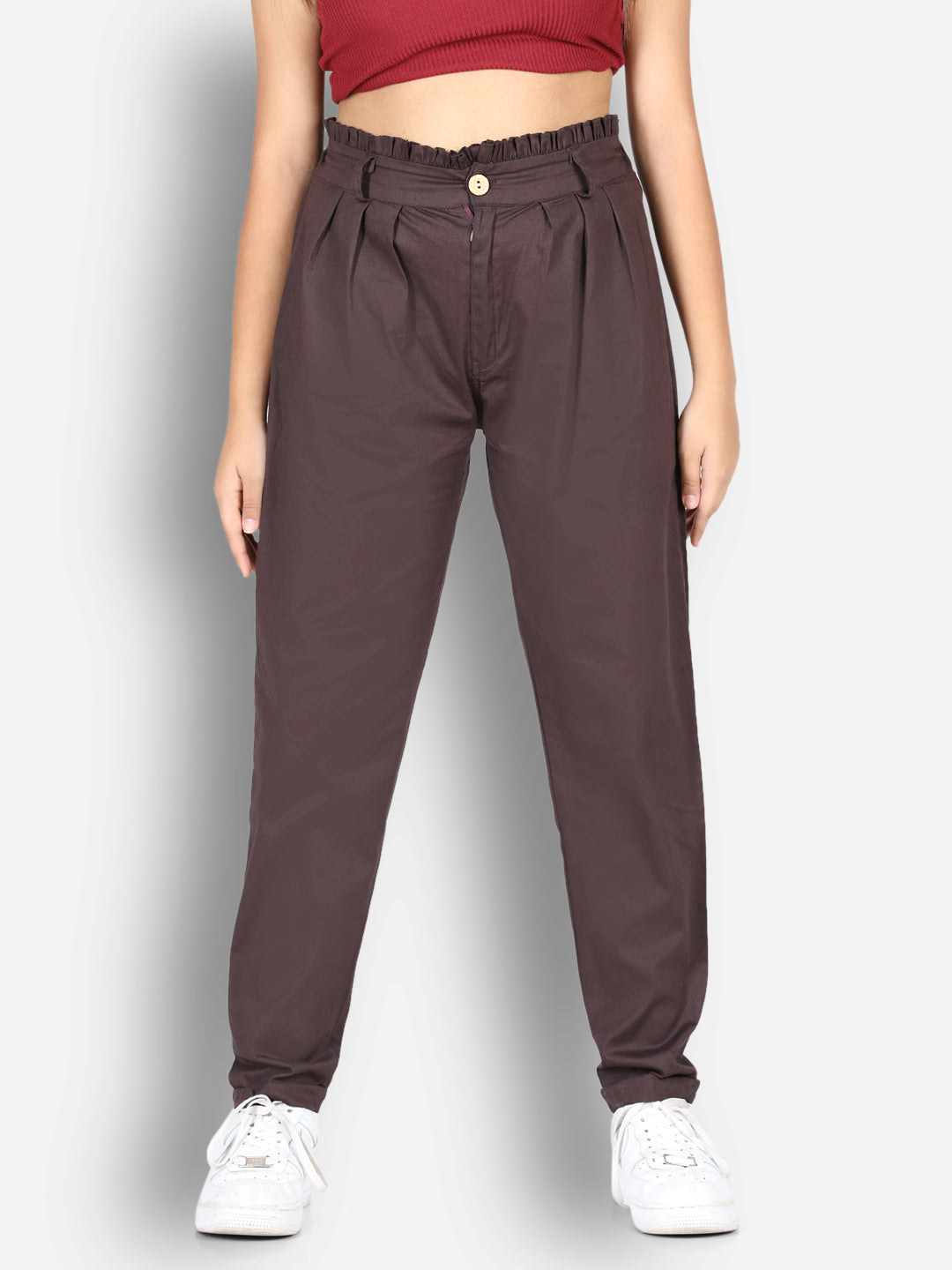Cutiekins Solid Cargo Pant -Coffee Brown
