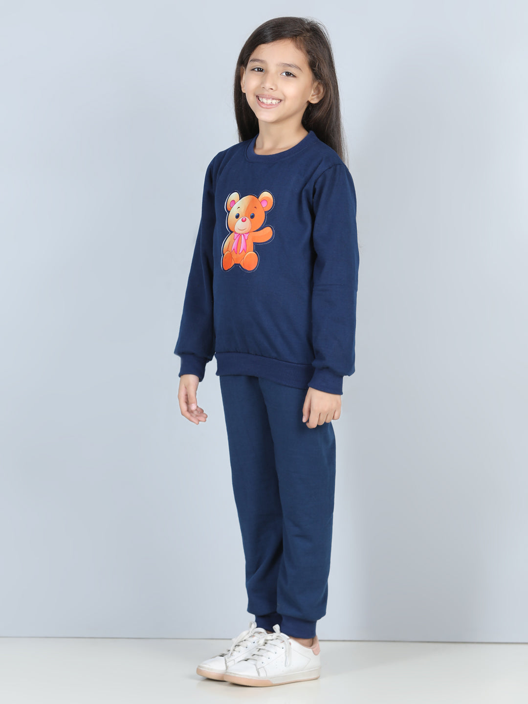 Cutiekins Bear Patch Sweatshirt & Jogger Clothing Set-Navy Blue