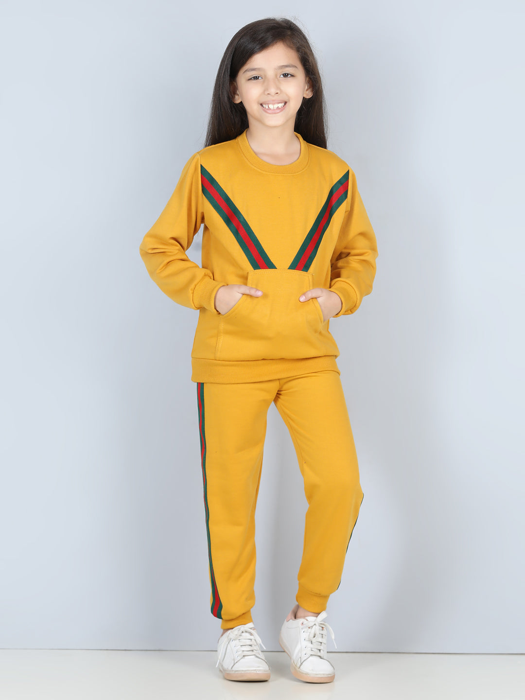Cutiekins Lace insert Sweatshirt & Jogger Clothing Set -Mustard