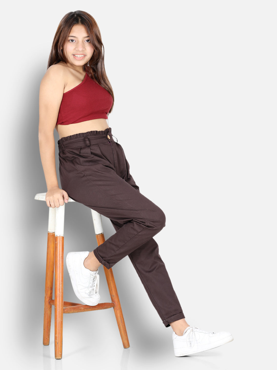 Cutiekins Solid Cargo Pant -Coffee Brown