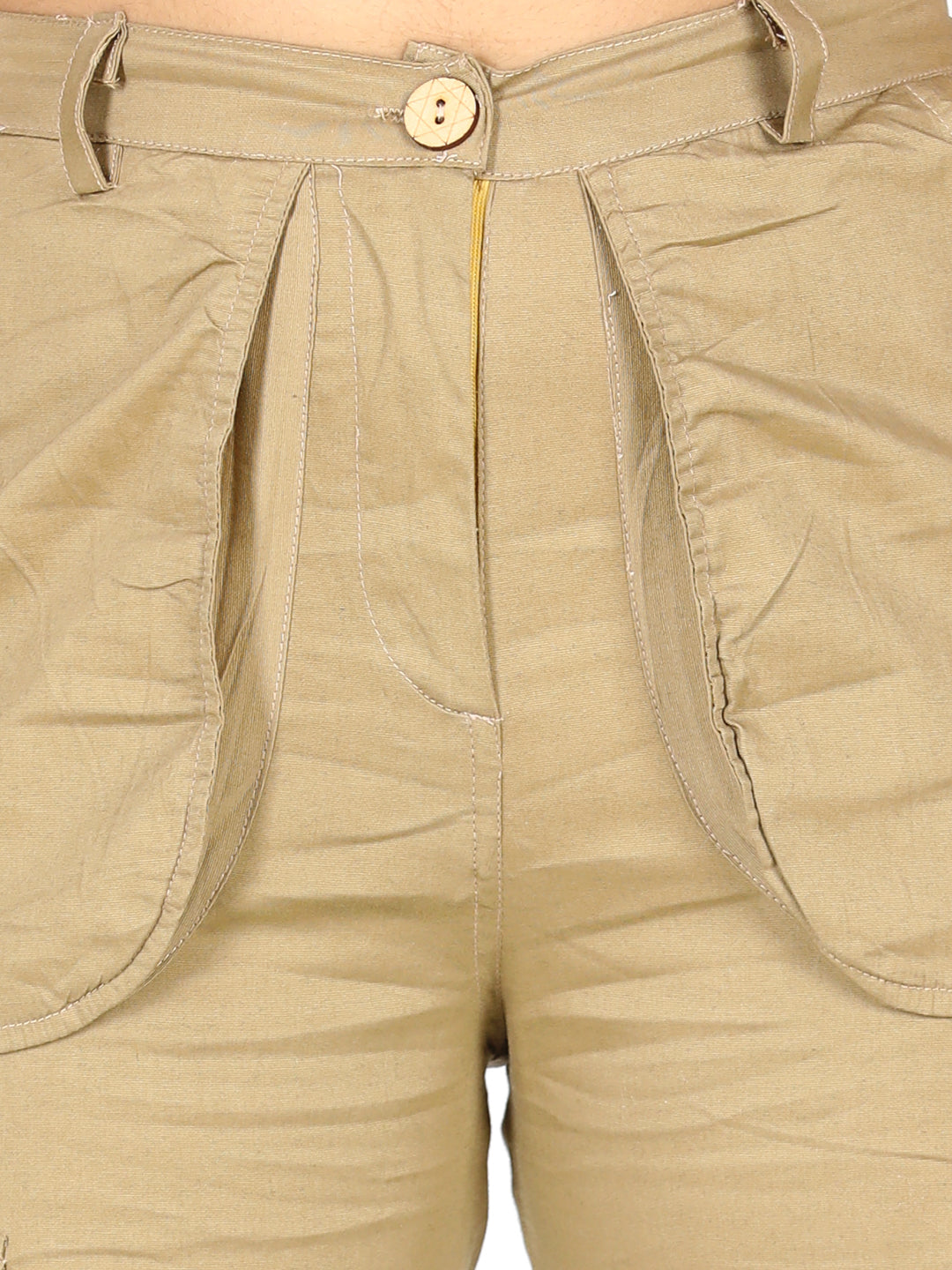 Cutiekins Solid Cargo Pant -Beige