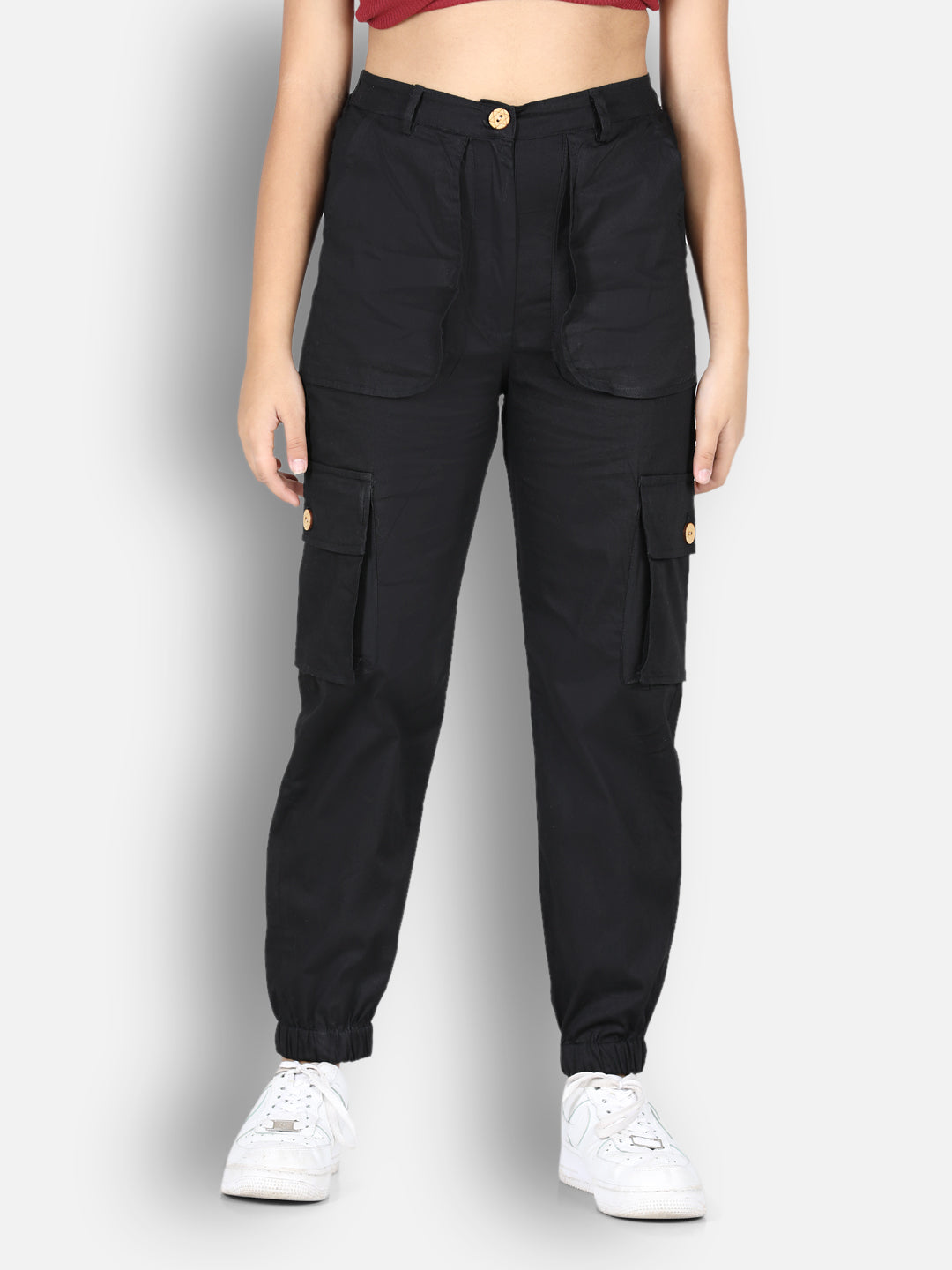Cutiekins Solid Cargo Pant -Black