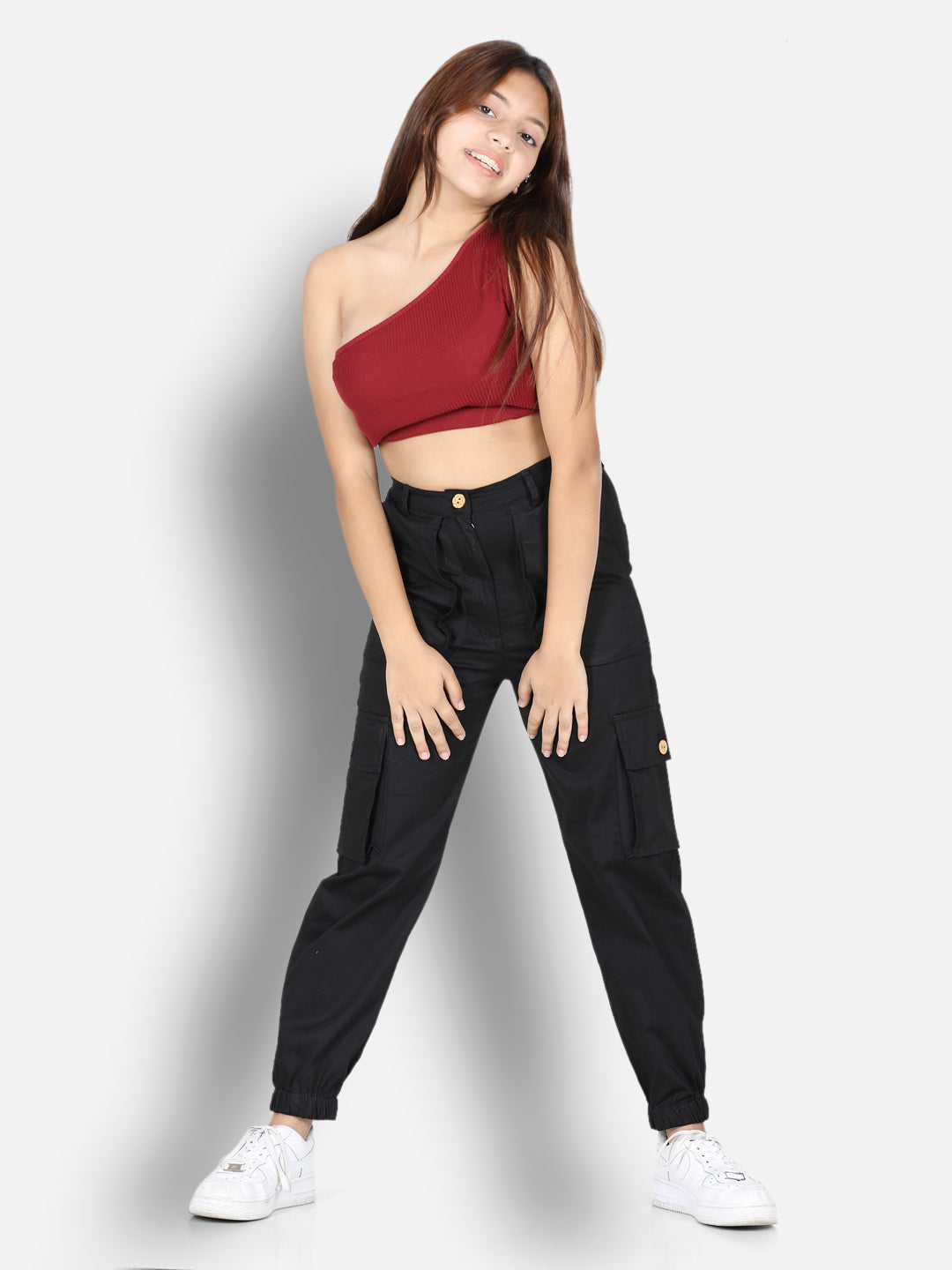 Cutiekins Solid Cargo Pant -Black