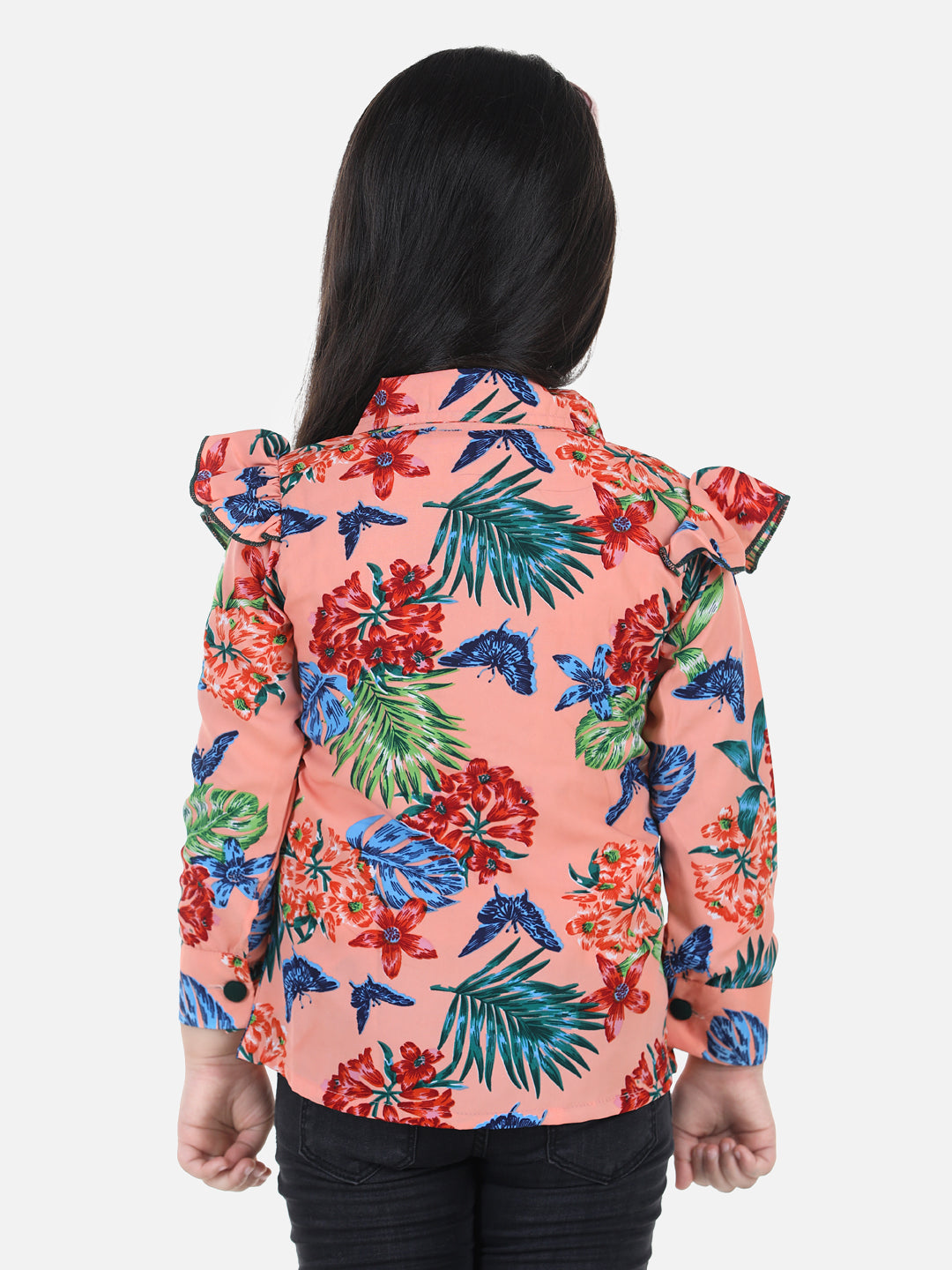 Cutiekins Girls Casual Polyester Ruffled Top (Multicolor,)