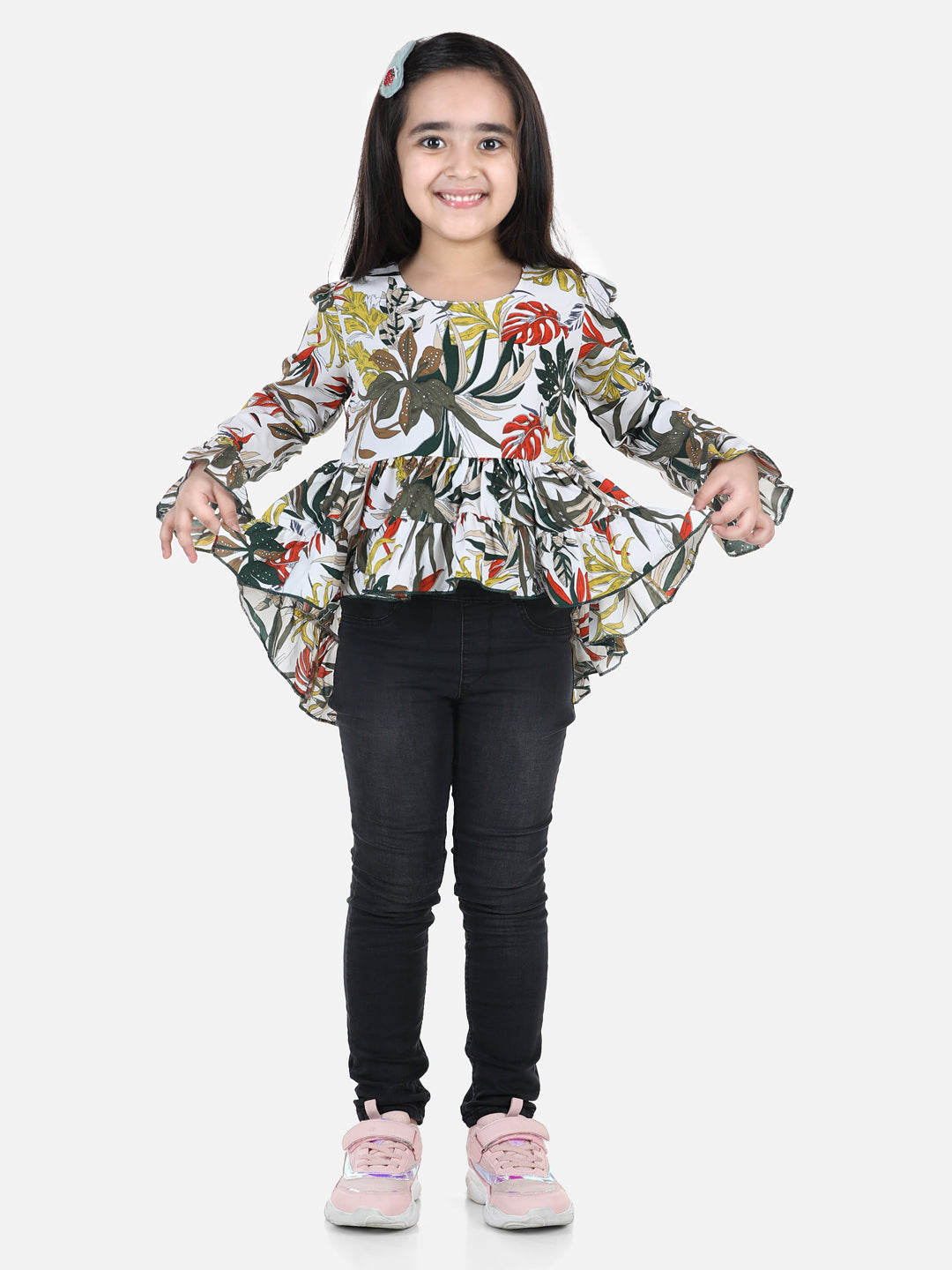 Cutiekins Girls Polyester Full Sleeve Top (White,)