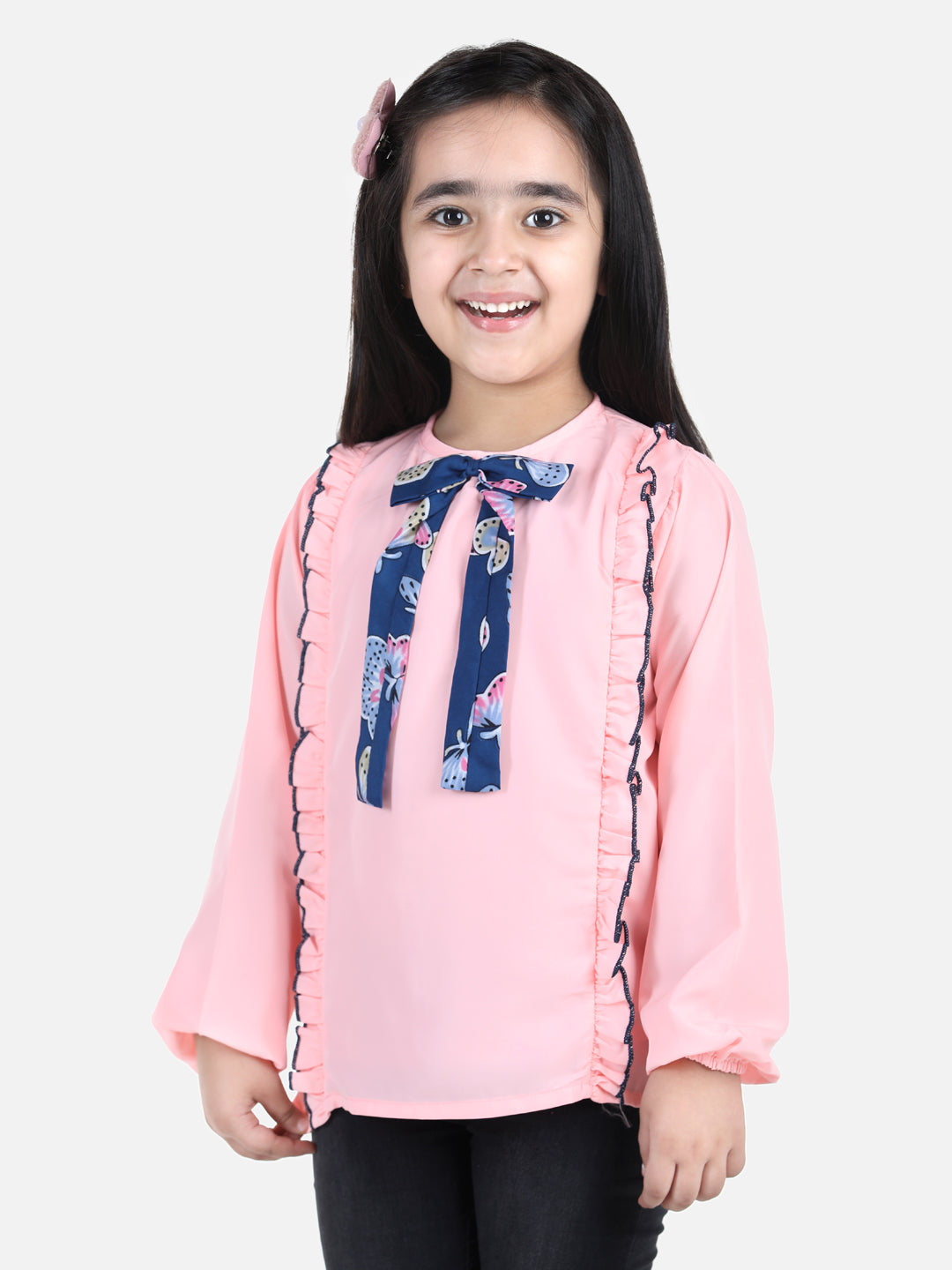 Cutiekins Girls Casual Polyester Raglan Top (Orange,)