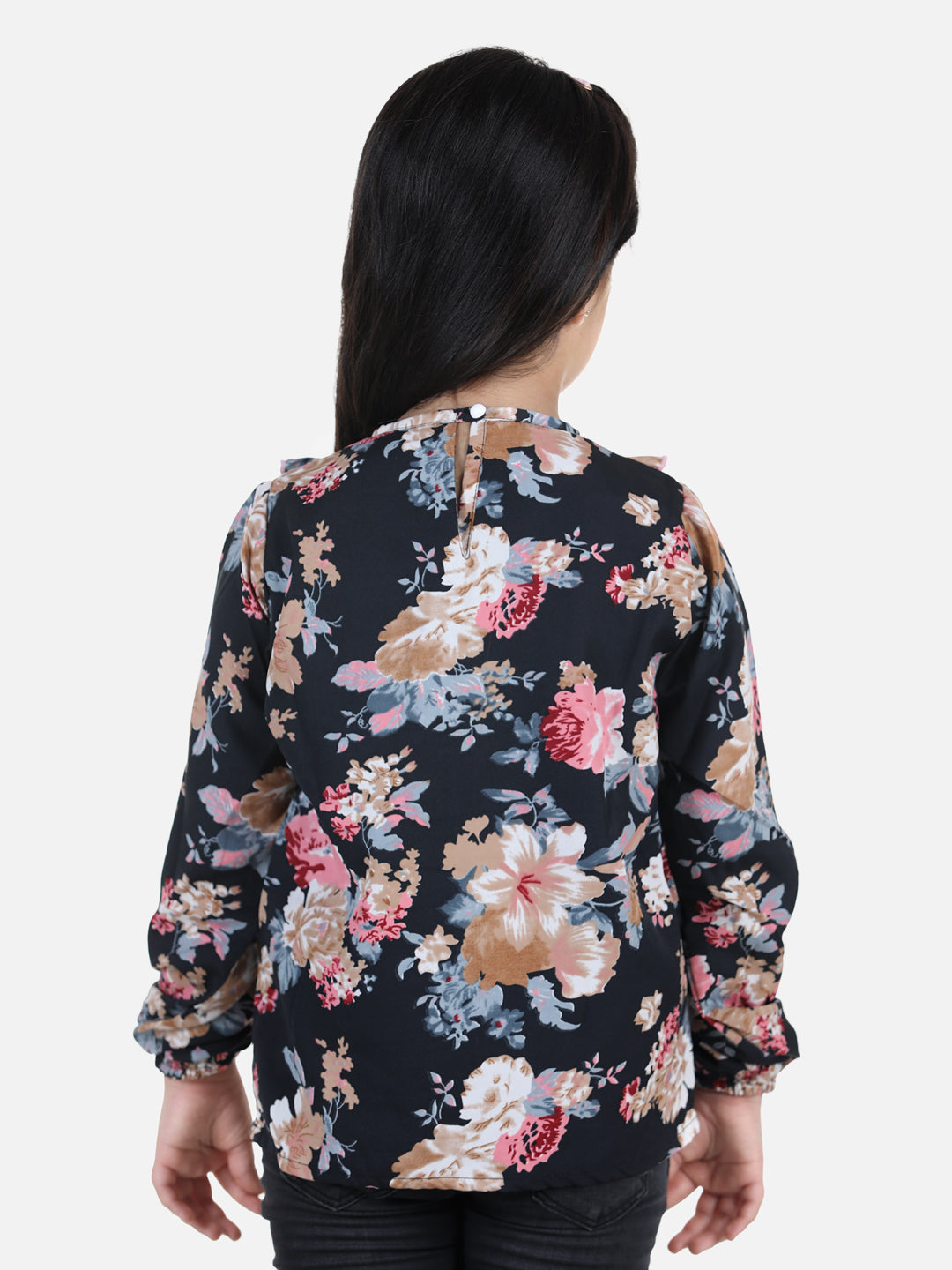 Cutiekins Girls Casual Polyester Top (Black,)