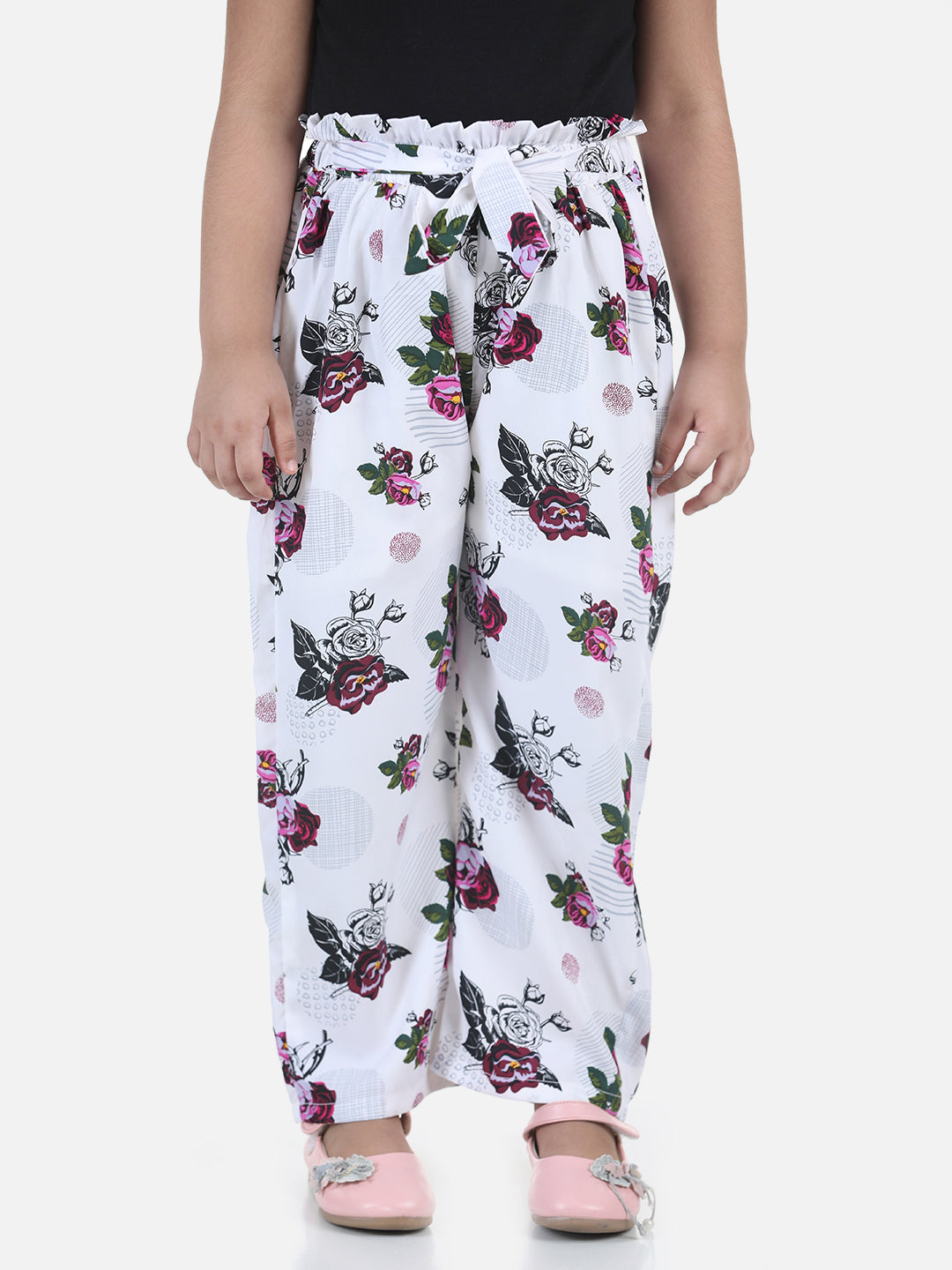 Cutiekins Regular Fit Girls White Polyester Trousers