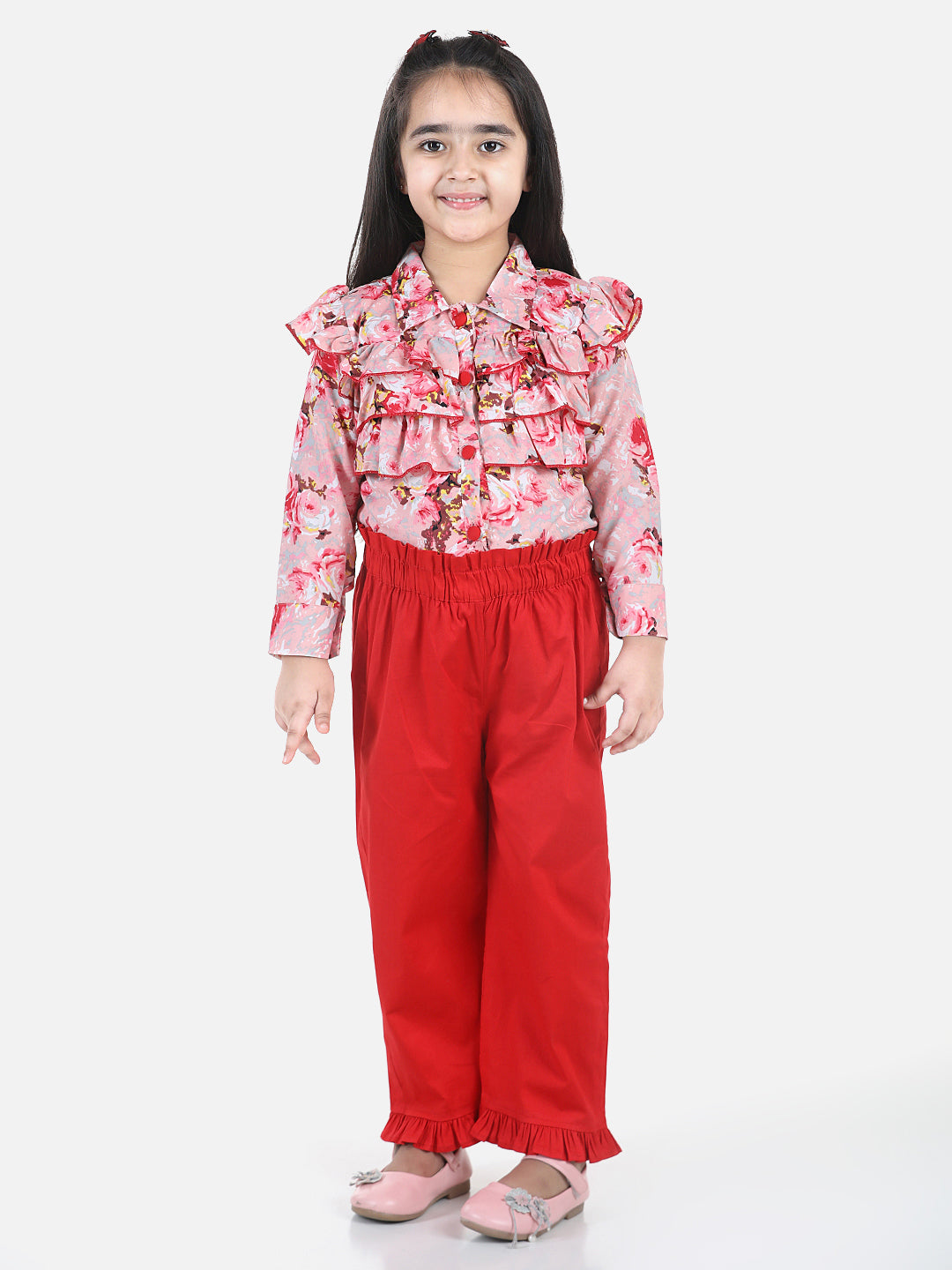 Cutiekins Girls Casual Top & Capri Set (Pink)