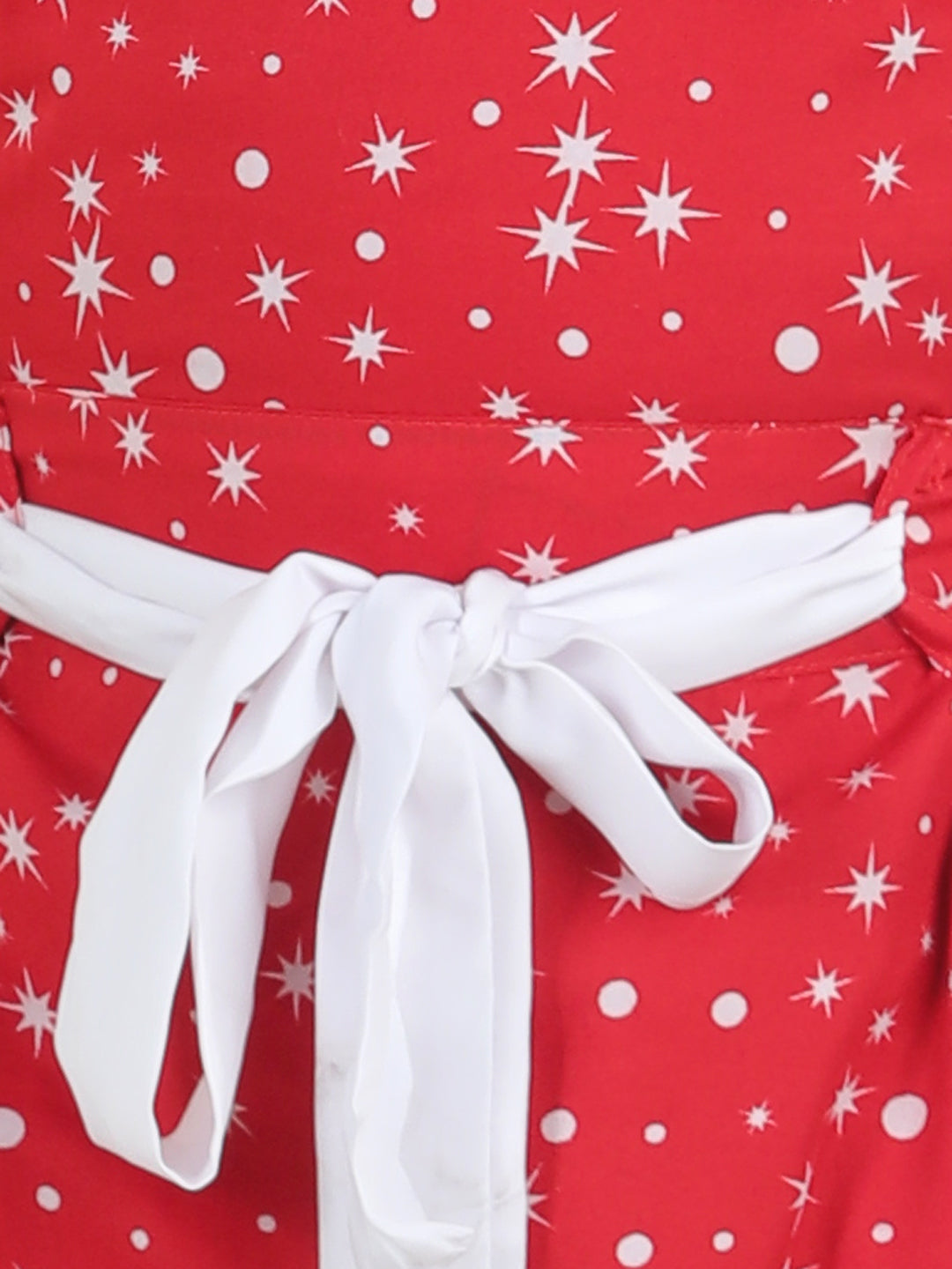 Cutiekins Girls Printed Jumpsuit (Red & White)