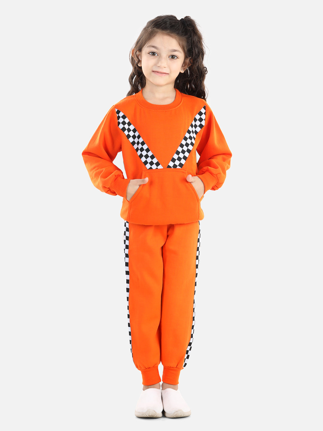 Cutiekins Girls Orange Sweatshirt With Trackpant