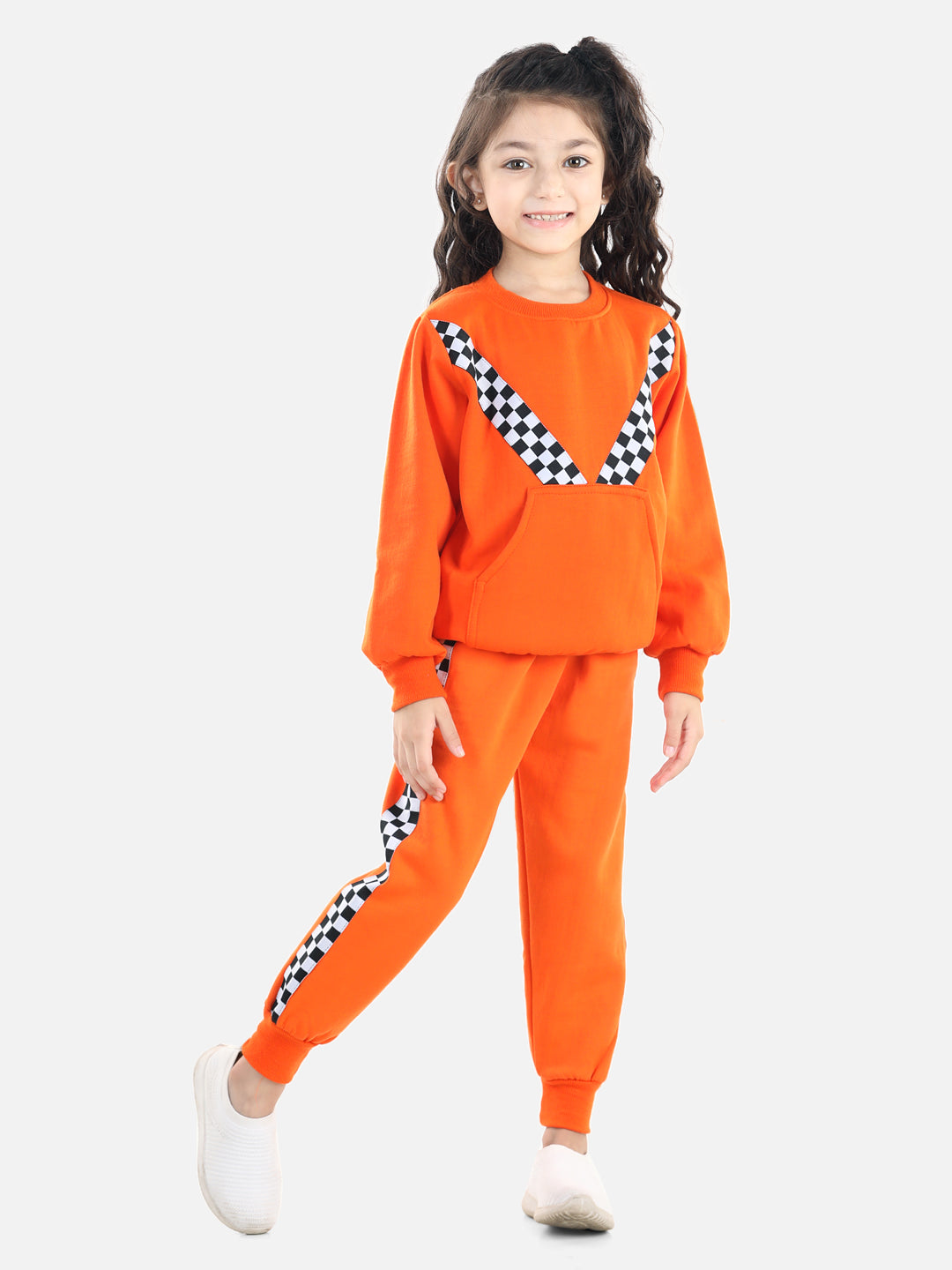 Cutiekins Girls Orange Sweatshirt With Trackpant