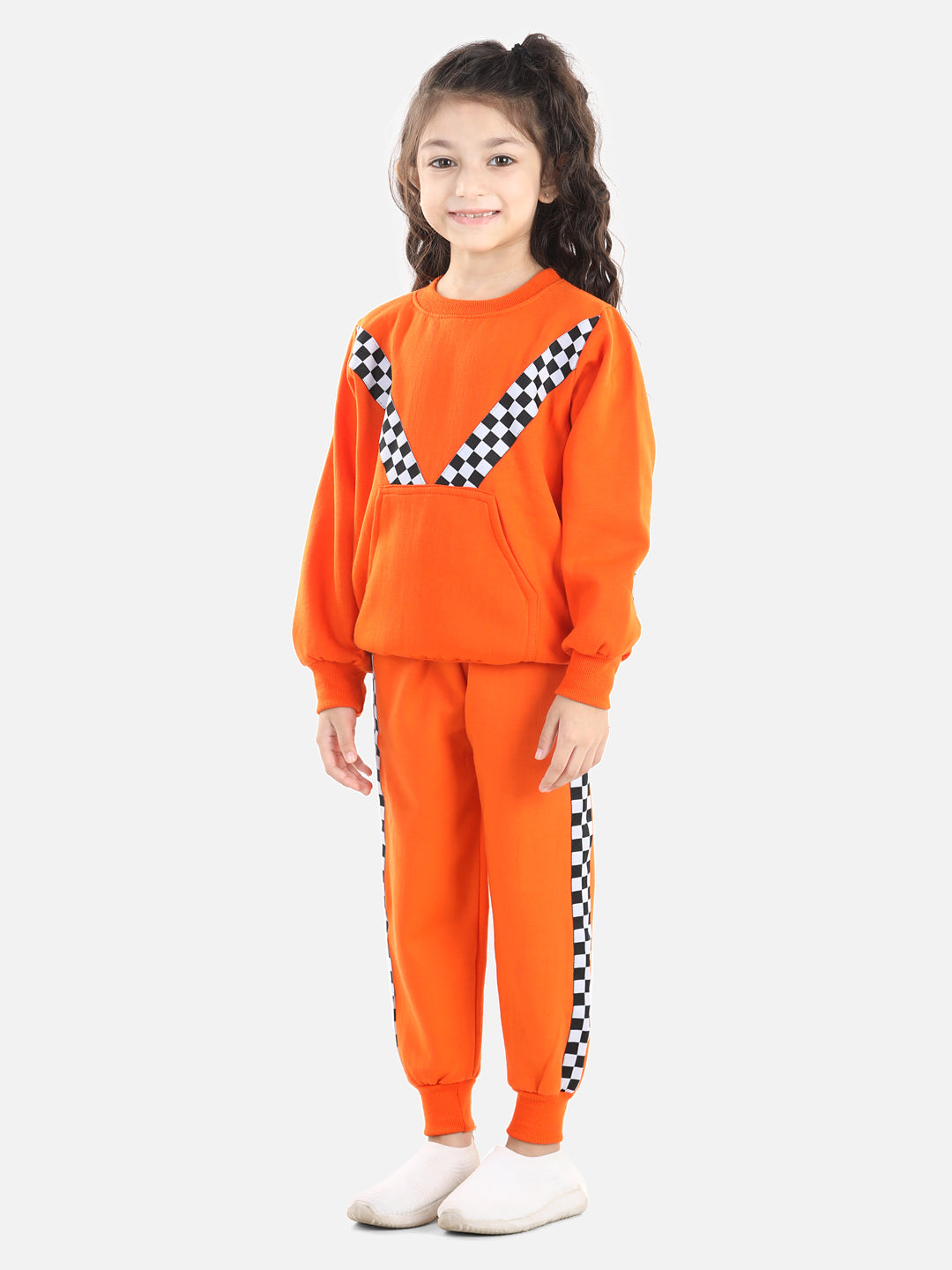 Cutiekins Girls Orange Sweatshirt With Trackpant