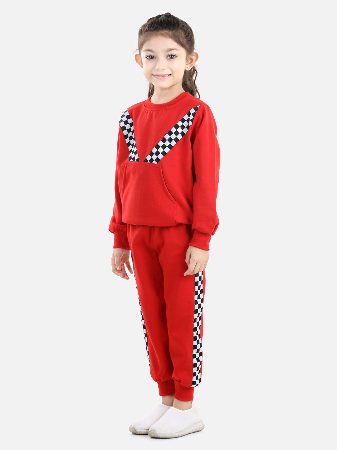 Cutiekins Girls Red Sweatshirt With Trackpant