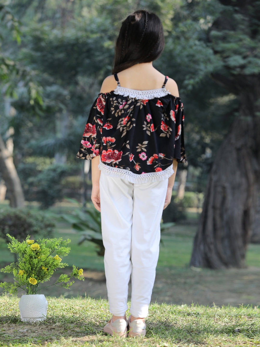 Cutiekins Printed Polyester Top & Trouser Set -Black & White