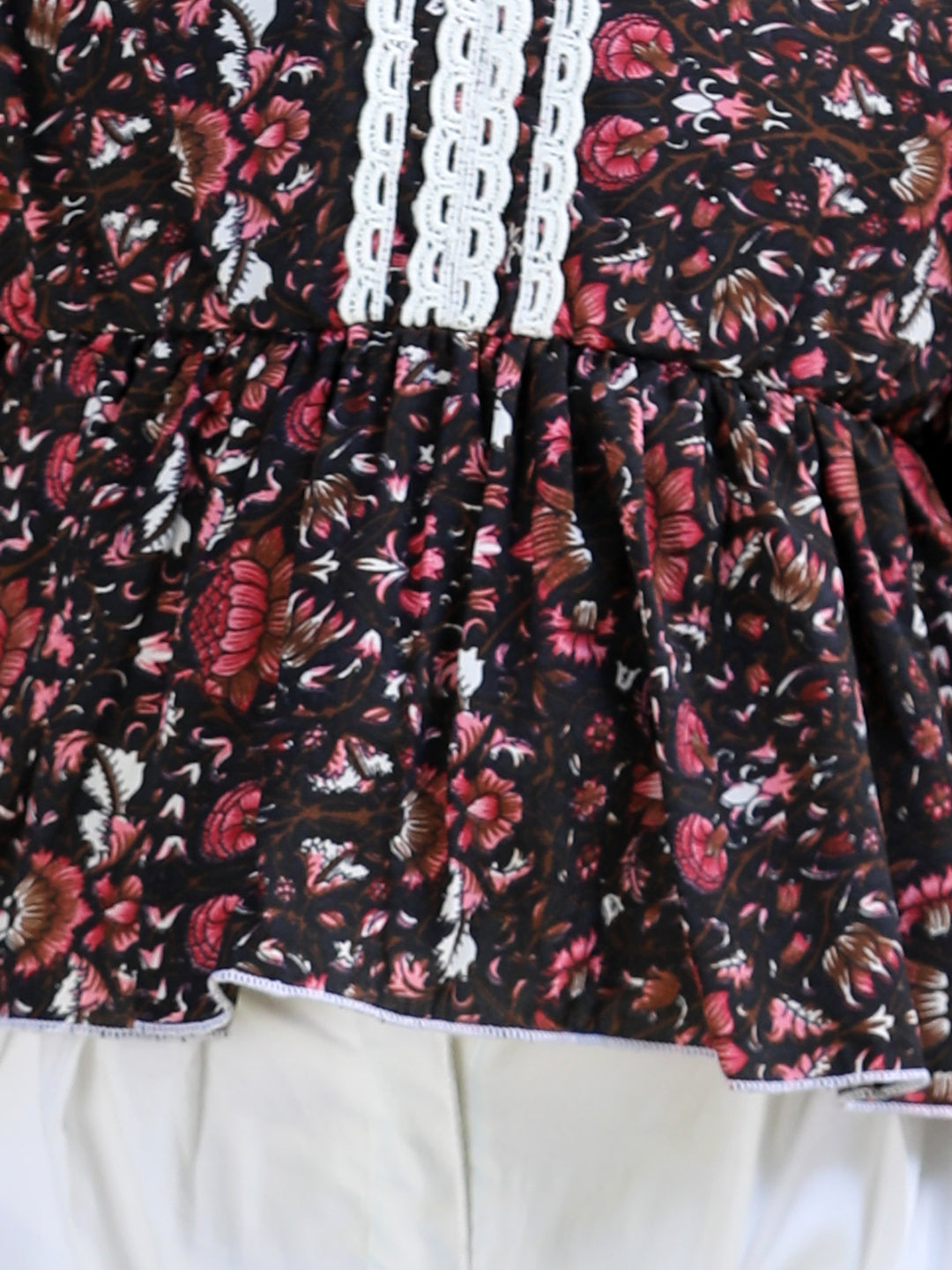 Cutiekins Printed Polyester Top & Trouser Set -Brown & White