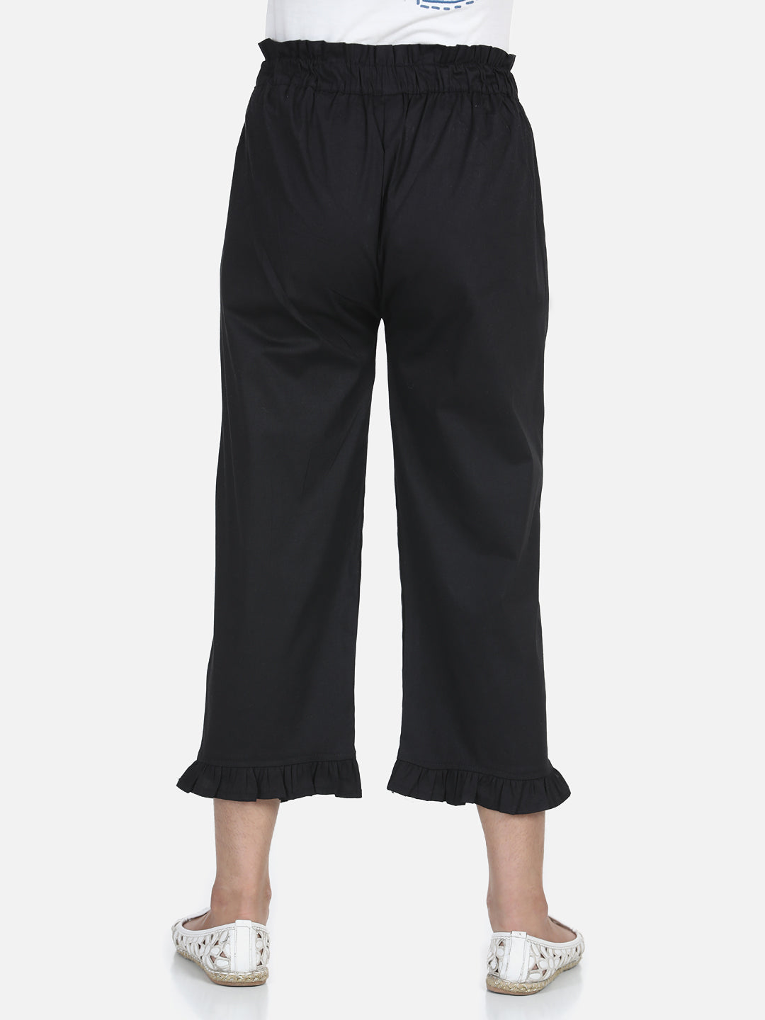 Cutiekins Capri For Girls Casual Solid Lycra Blend (Black)