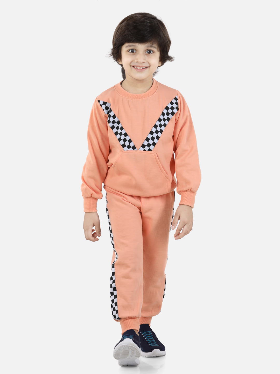 Cutiekins Boys Peach Sweatshirt With Trackpant