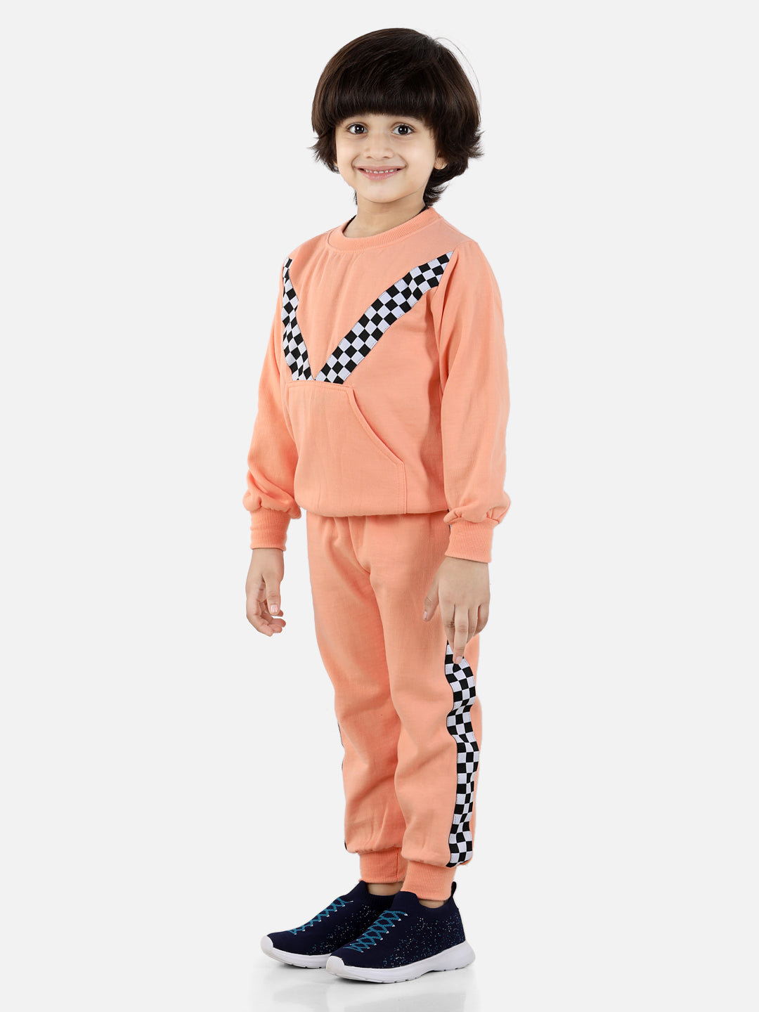 Cutiekins Boys Peach Sweatshirt With Trackpant