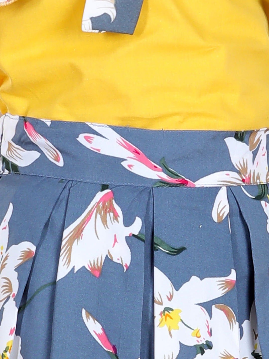 Cutiekins Girls Casual Top & Skirt Set ( Yellow & Grey)