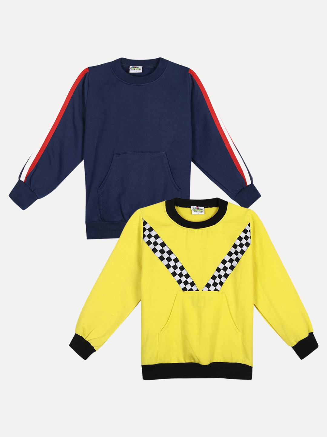 Cutiekins Pack of 2 Sweatshirt-Navy Blue& Yellow
