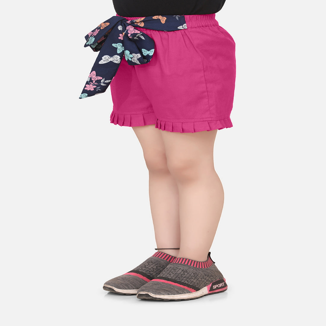Cutiekins Short For Girls Casual Solid Polyester Blend (Pink)