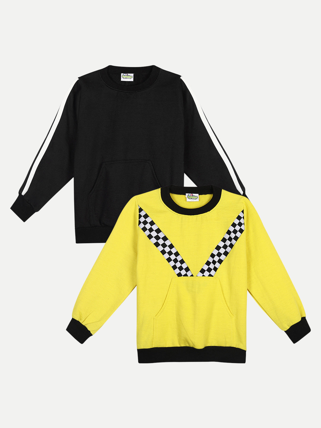 Cutiekins Pack of 2 Sweatshirt -Black & Yellow