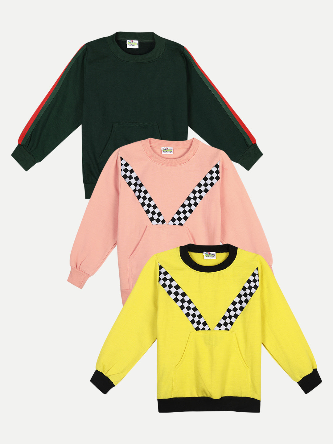 Cutiekins Pack of 3 Sweatshirt -Multicolour