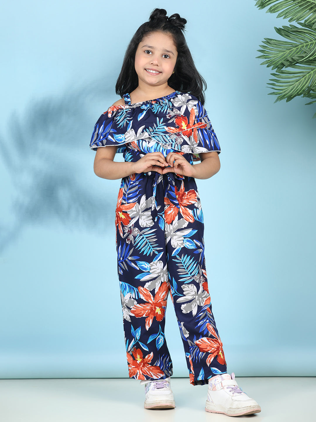 Cutiekins Stylish & Trendy Printed Jumpsuit for Kids -Navy Blue & Multi