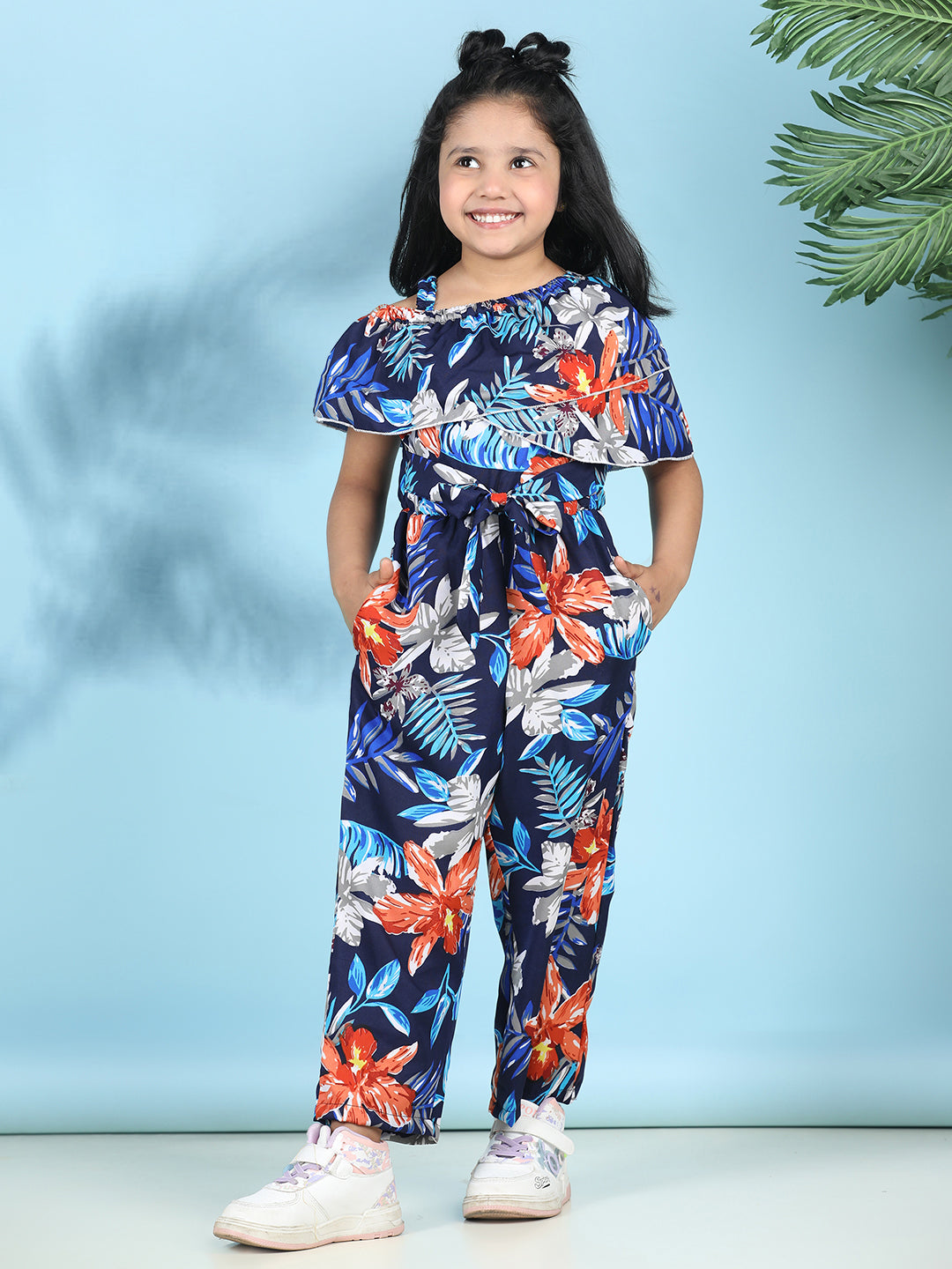 Cutiekins Stylish & Trendy Printed Jumpsuit for Kids -Navy Blue & Multi