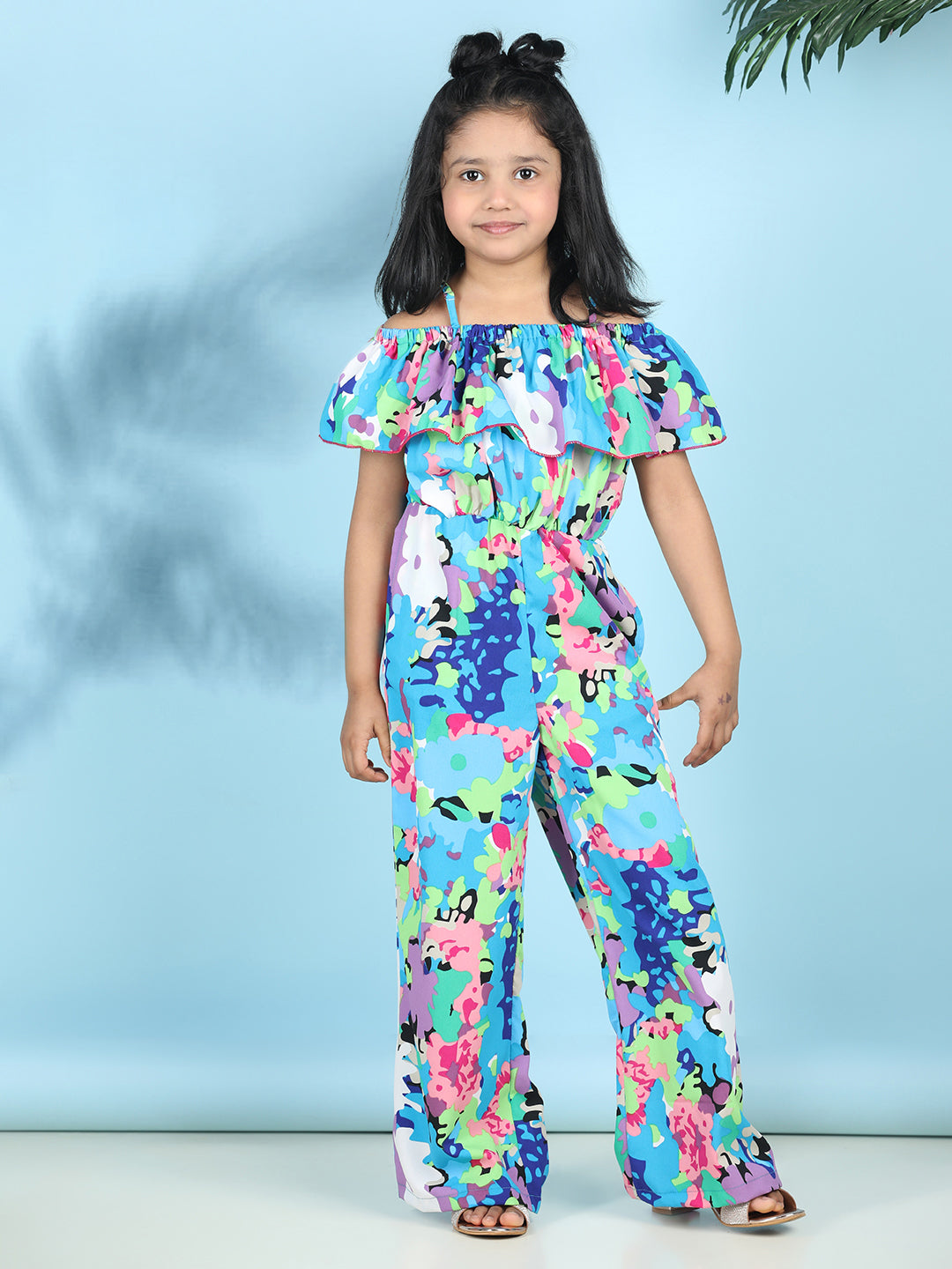 Cutiekins Stylish & Trendy Printed Jumpsuit for Kids -Blue & Multi