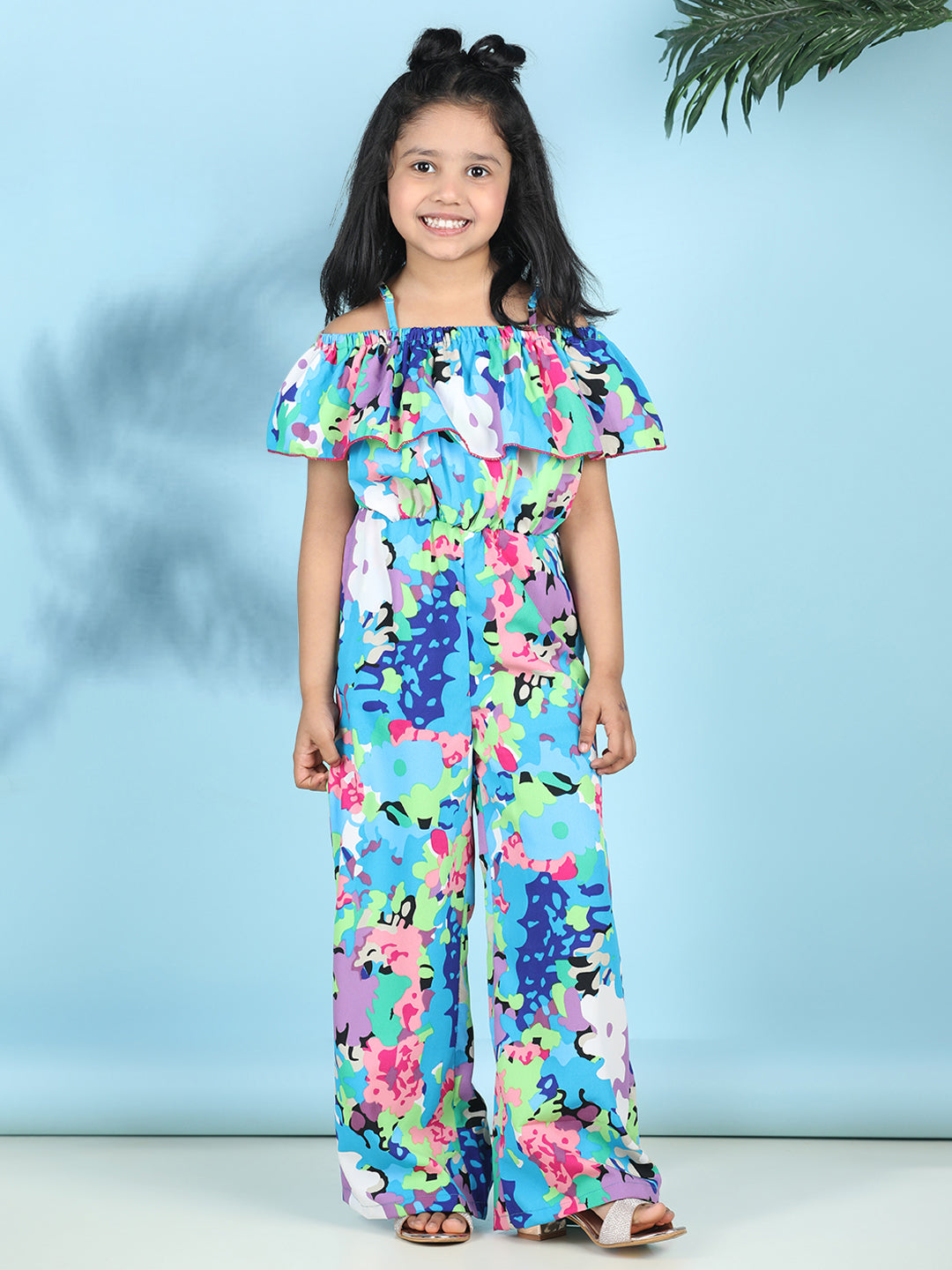 Cutiekins Stylish & Trendy Printed Jumpsuit for Kids -Blue & Multi