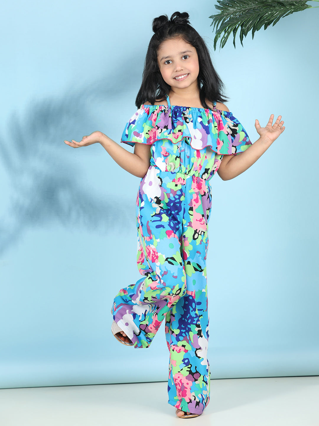 Cutiekins Stylish & Trendy Printed Jumpsuit for Kids -Blue & Multi