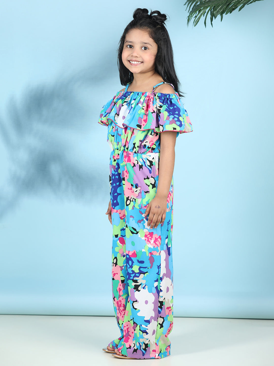 Cutiekins Stylish & Trendy Printed Jumpsuit for Kids -Blue & Multi