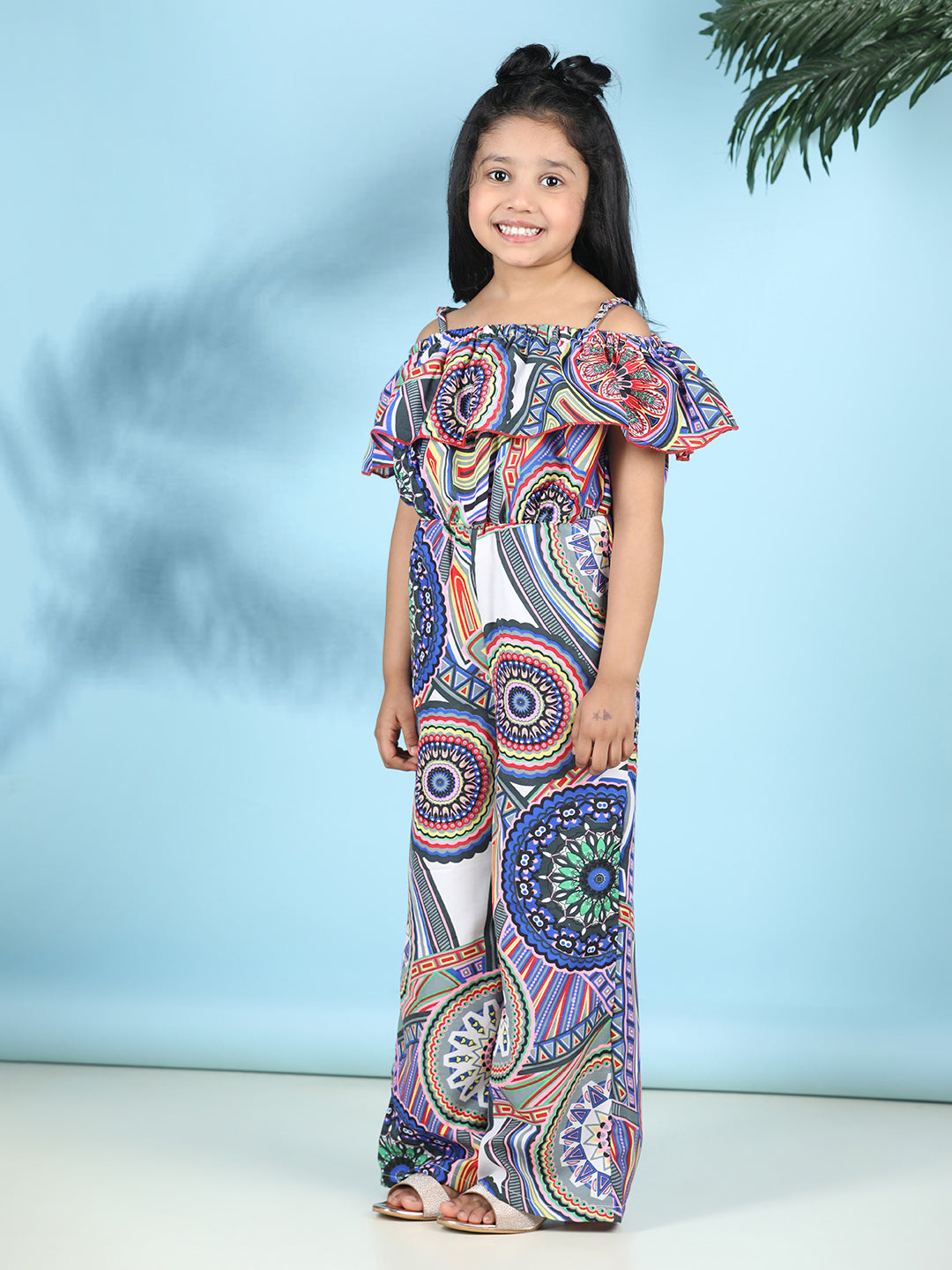 Cutiekins Stylish & Trendy Printed Jumpsuit for Kids -Off White & Multi