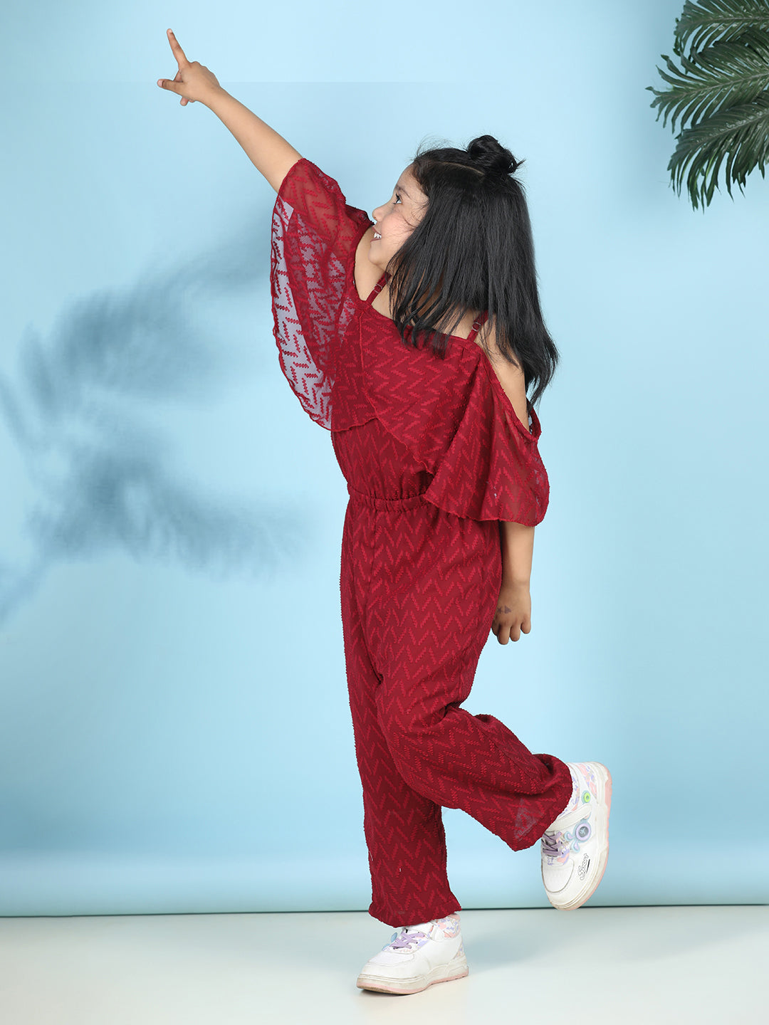 Cutiekins Stylish & Trendy Embellished Jumpsuit for Kids -Maroon