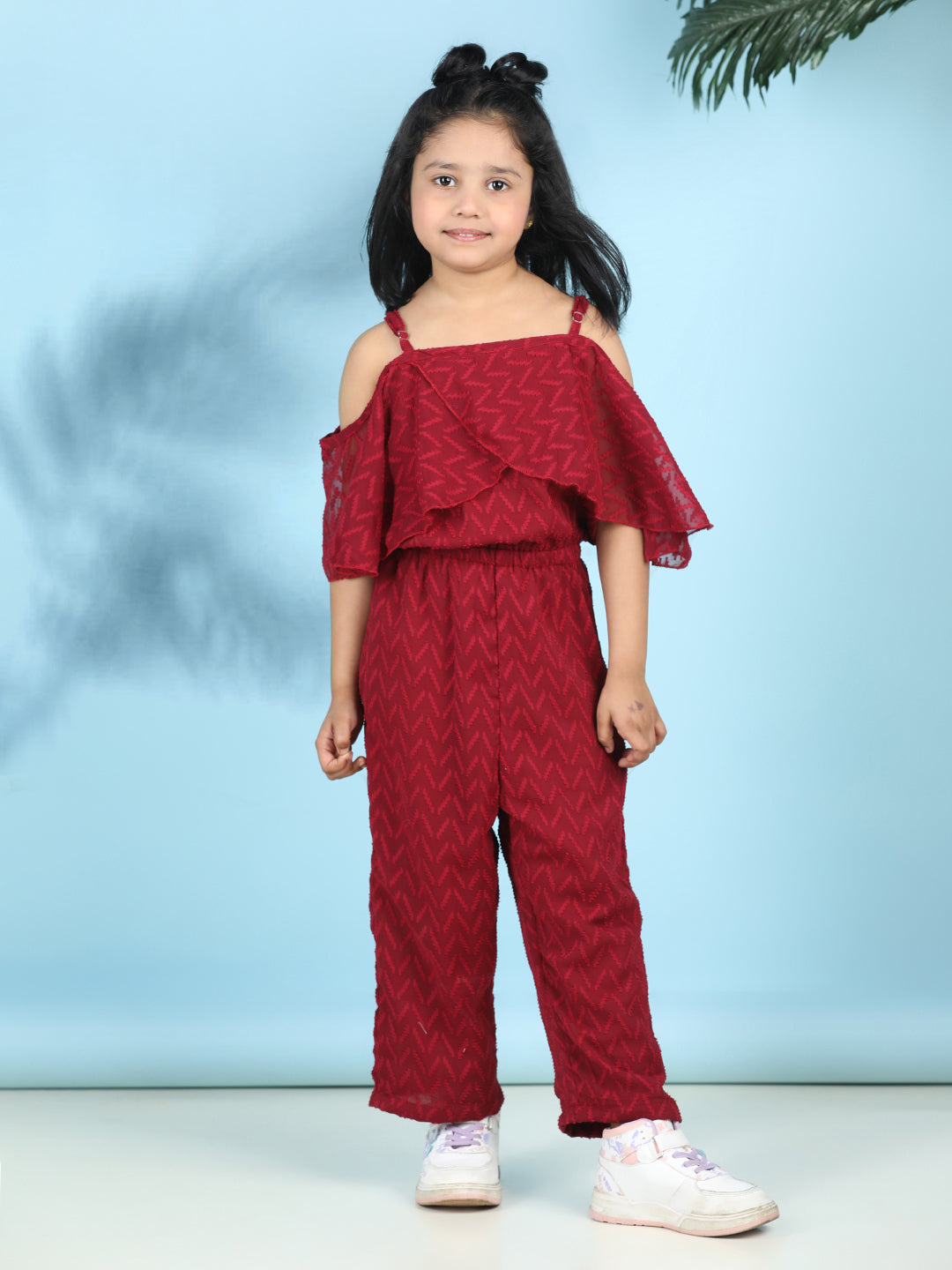 Cutiekins Stylish & Trendy Embellished Jumpsuit for Kids -Maroon