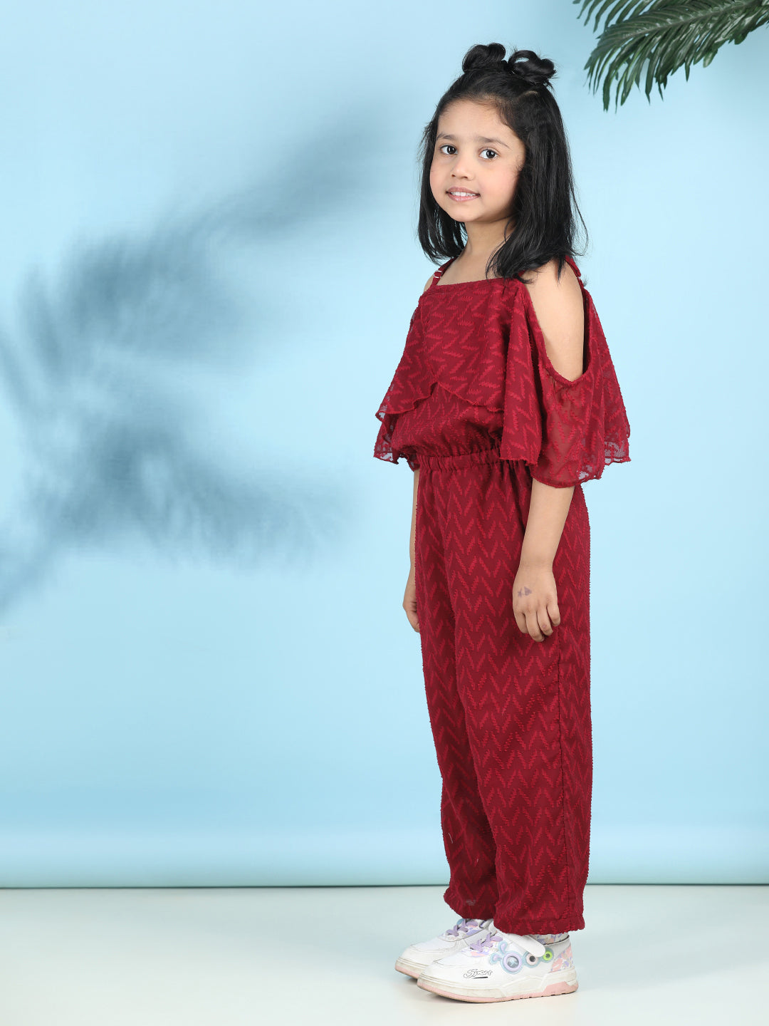 Cutiekins Stylish & Trendy Embellished Jumpsuit for Kids -Maroon
