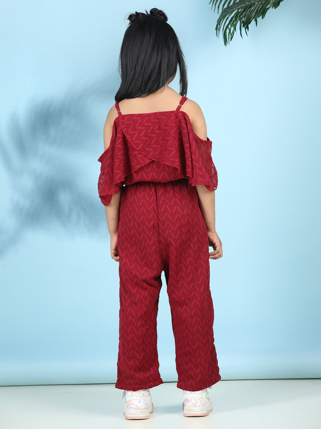 Cutiekins Stylish & Trendy Embellished Jumpsuit for Kids -Maroon