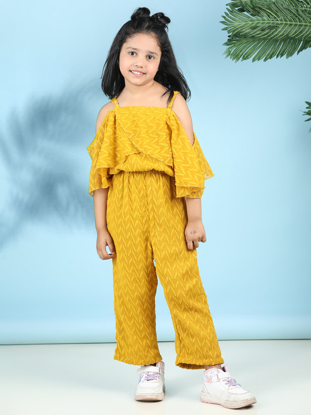 Cutiekins Stylish & Trendy Embellished Jumpsuit for Kids -Yellow