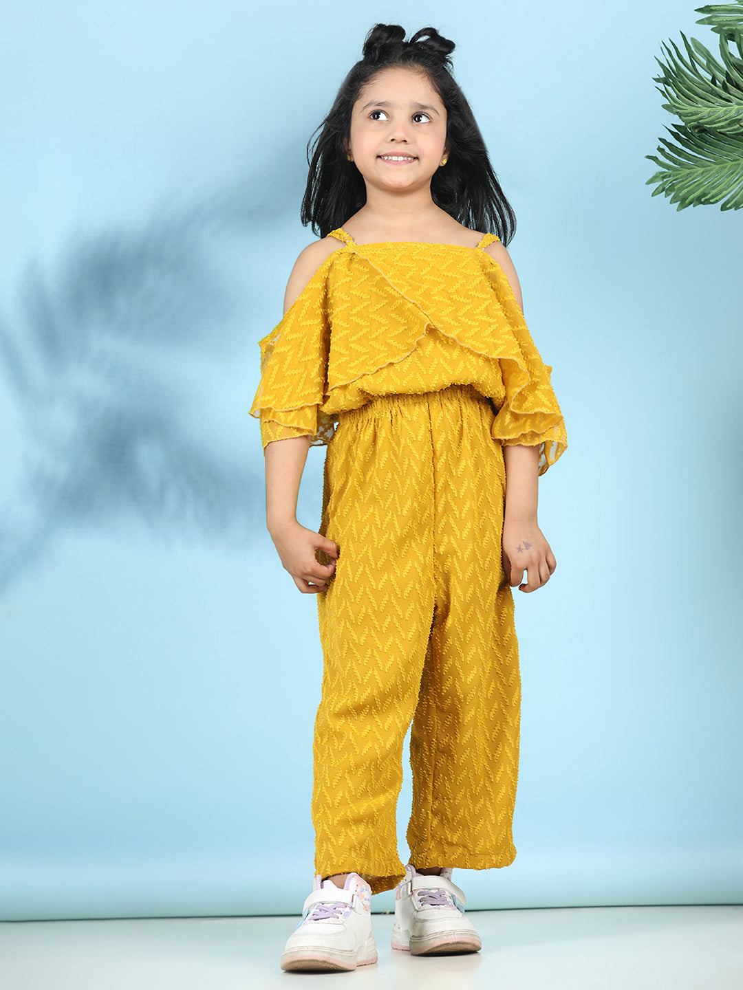 Cutiekins Stylish & Trendy Embellished Jumpsuit for Kids -Yellow