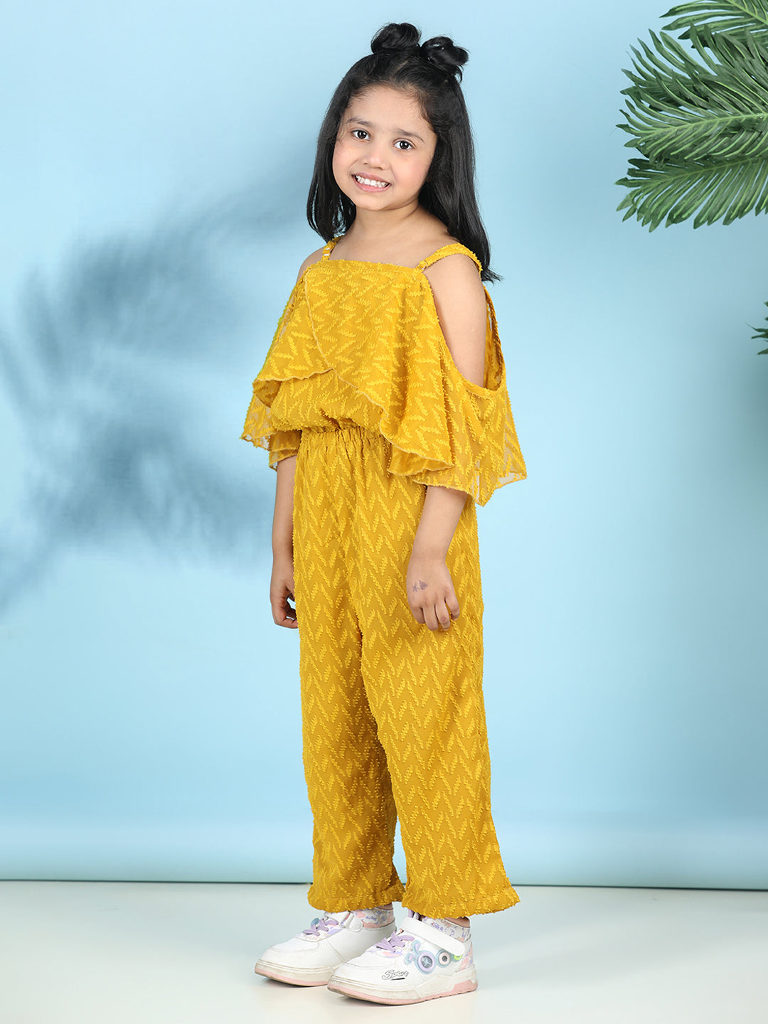 Cutiekins Stylish & Trendy Embellished Jumpsuit for Kids -Yellow
