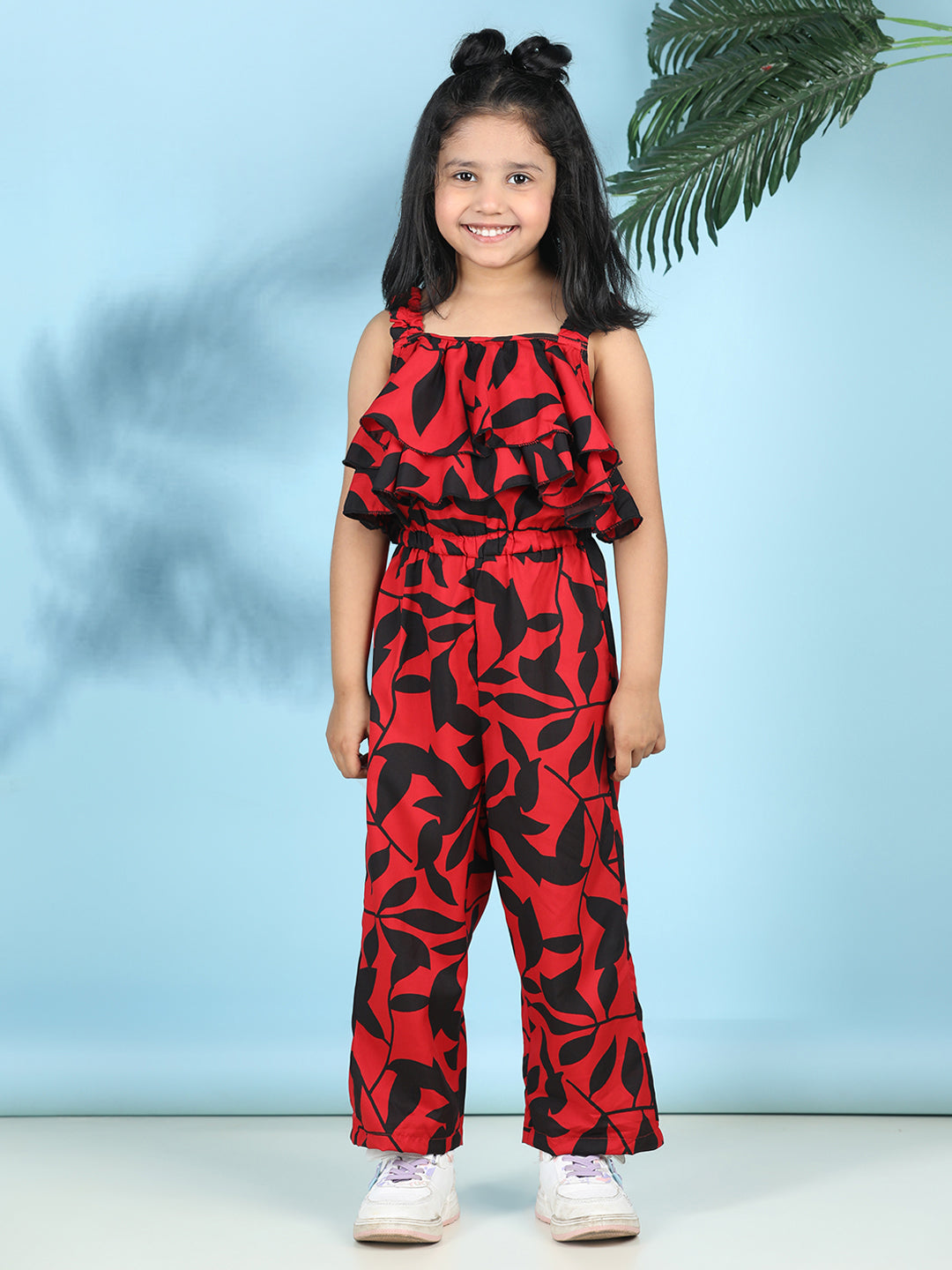 Cutiekins Stylish & Trendy Printed Jumpsuit for Kids -Red & Black