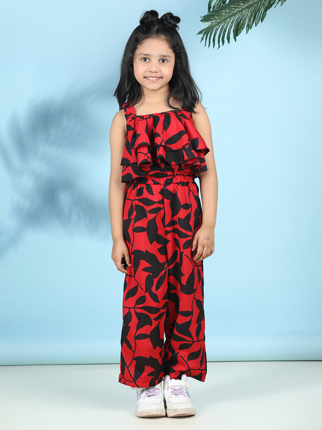 Cutiekins Stylish & Trendy Printed Jumpsuit for Kids -Red & Black