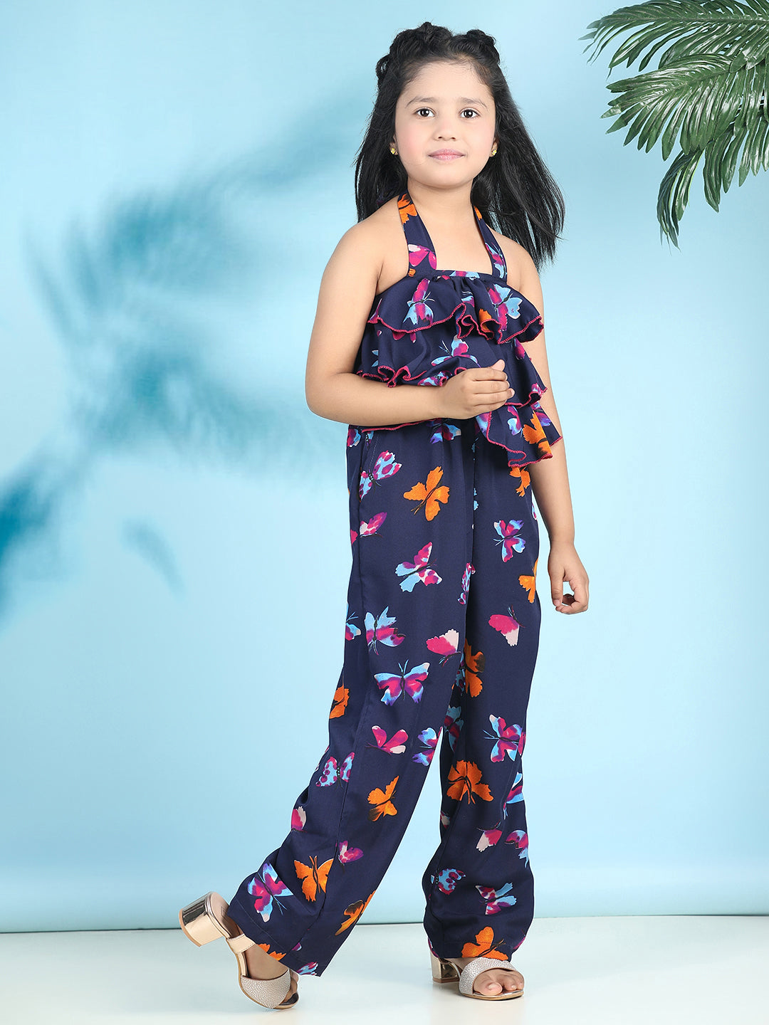 Cutiekins Stylish & Trendy Printed Jumpsuit for Kids -Navy Blue & Multi