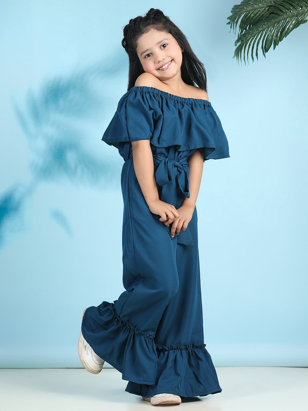 Cutiekins Stylish & Trendy Solid Jumpsuit for Kids -Teal Blue